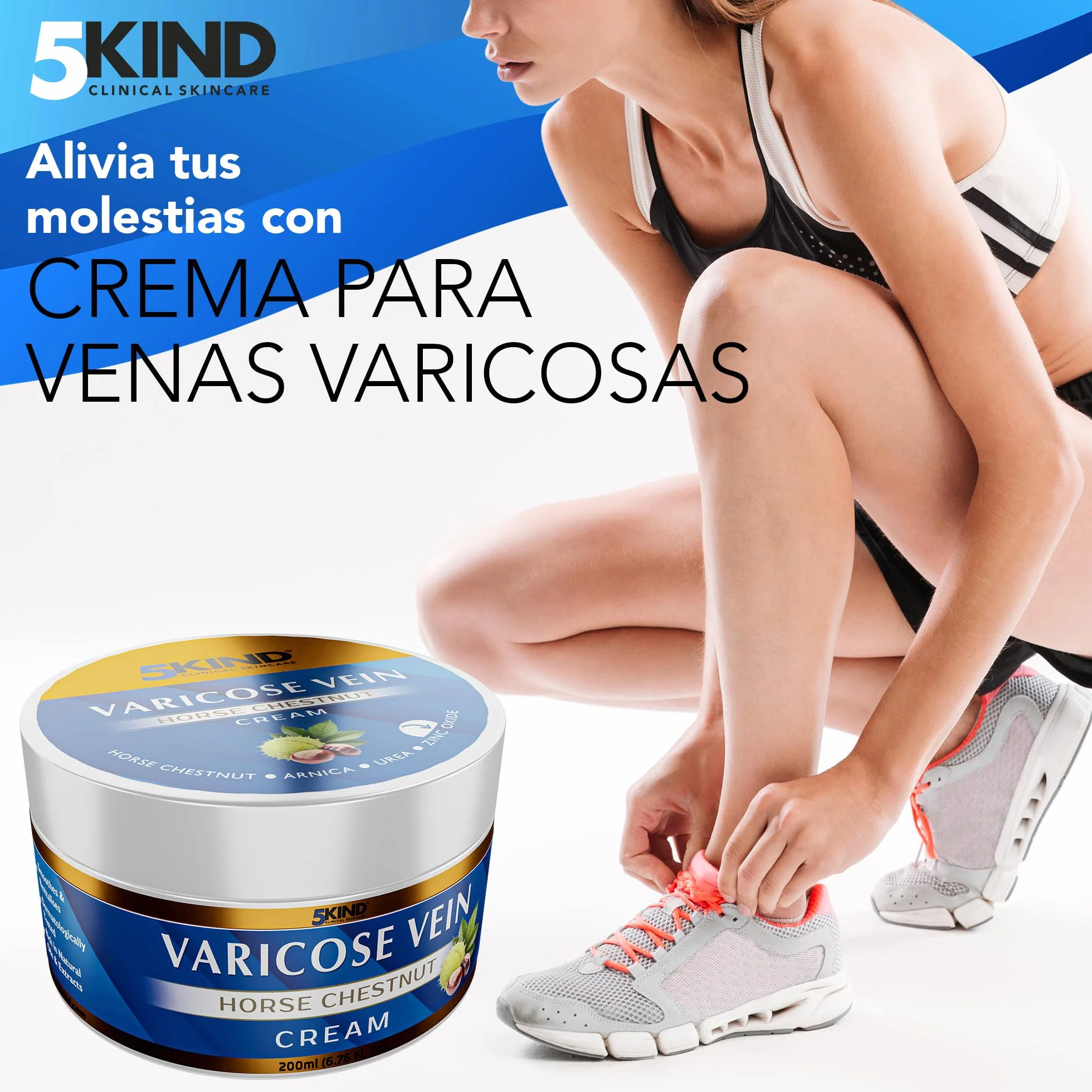 Crema profesional para varices 200 ml - Tratamiento piernas cansadas - Castaño de Indias - 7 ingredientes naturales