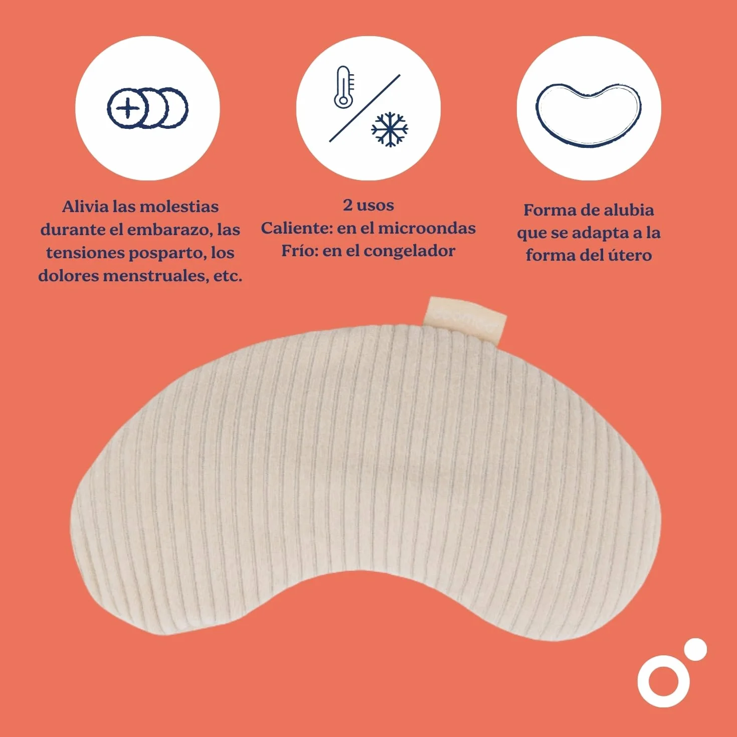 doomoo Almohadilla Térmica Snoggy Mom - Forma ergonómica, Sand, para aliviar dolor menstrual, endometriosis y posparto, caliente o fría