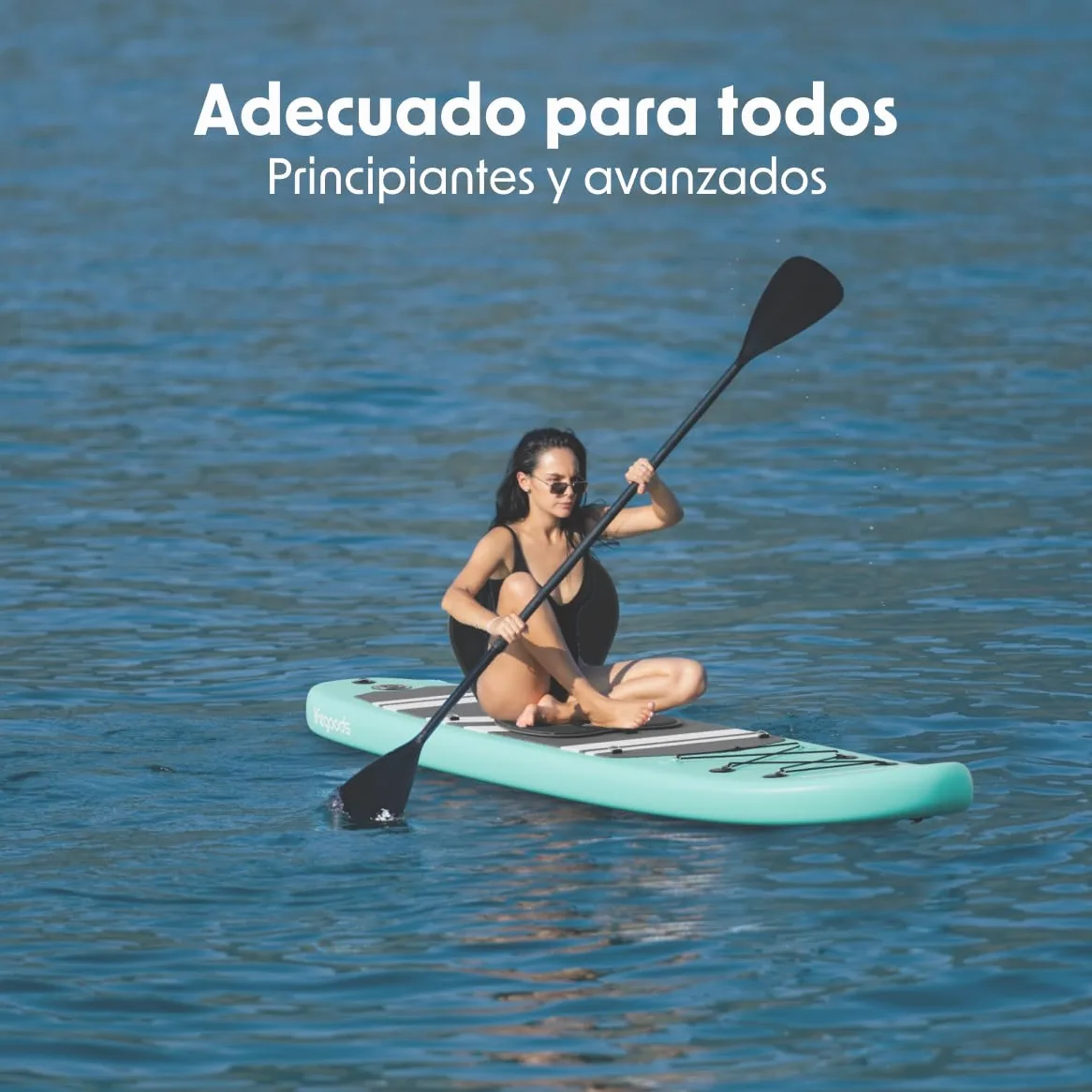 LifeGoods Tabla Paddle Surf Hinchable con Asiento - Padel Surf - Stand Up Paddle Board Completo - Remo Ajustable de Aluminio - Bomba, Mochila y Aletas Incluidas - 320x81x15cm - hasta 150kg