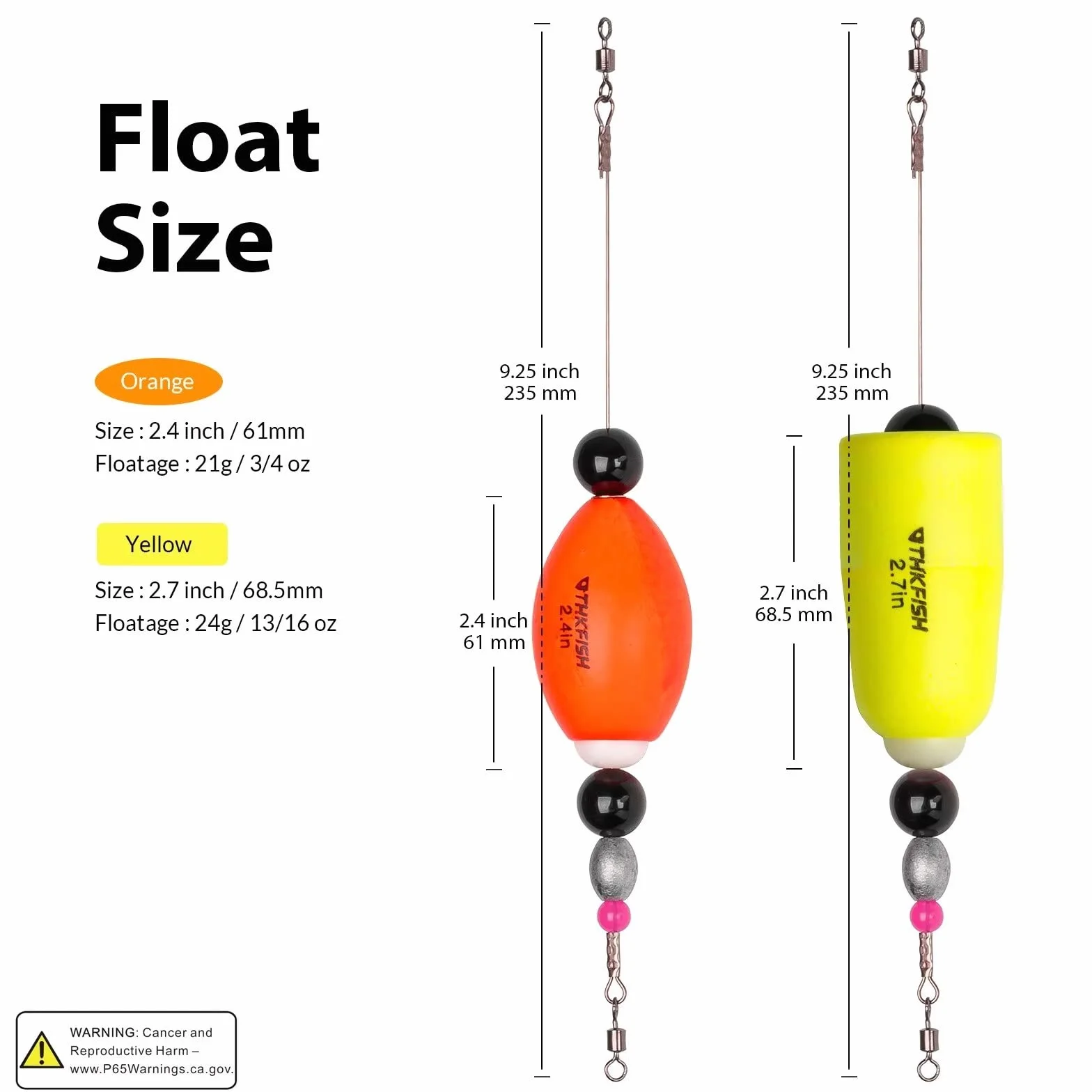 THKFISH Flotadores de Pesca Mar Boyas de Pesca Tope Silicona Pesca Flotadores Que Hacen Estallar Ponderados 4 Piezas Naranja,Verde,Amarillo