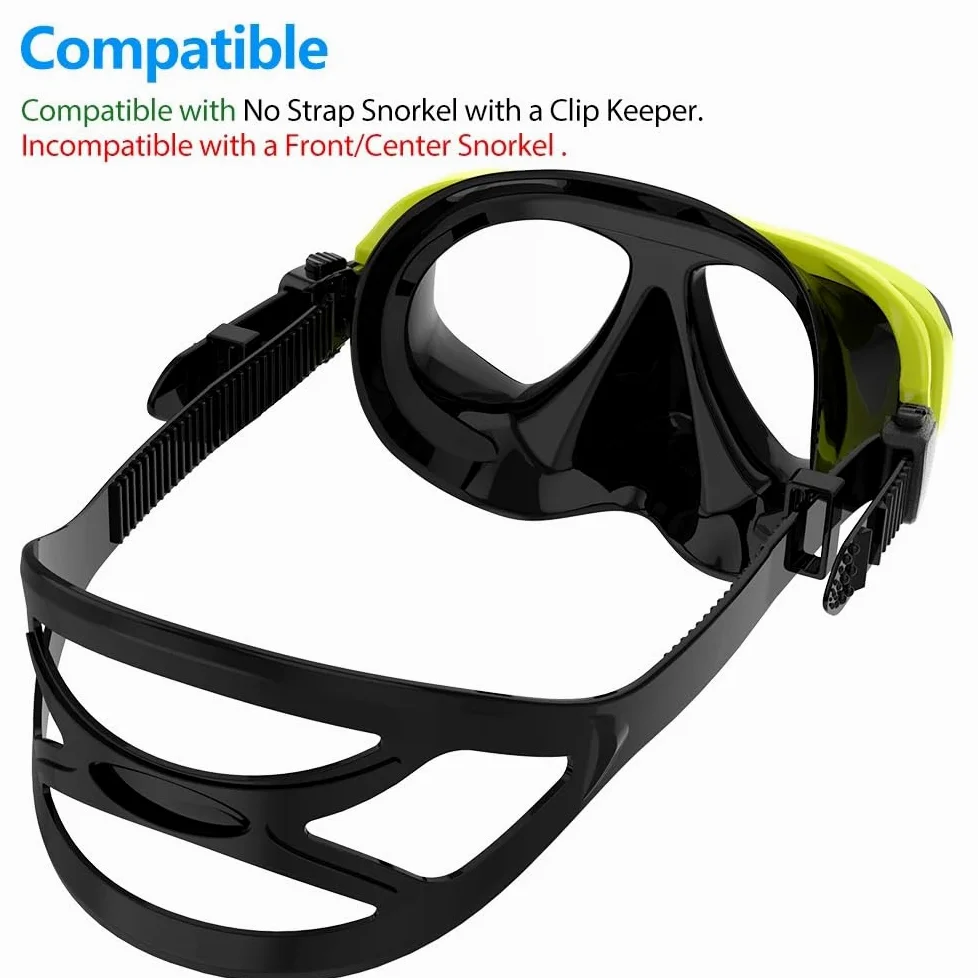 Máscara de Snorkel Máscara de buceo antiempañamiento para esnórquel, gafas de buceo con foca, máscara de buceo de vidrio templado, gafas para hombres y mujeres Kit de de Buceo(Mirrored yellow set)
