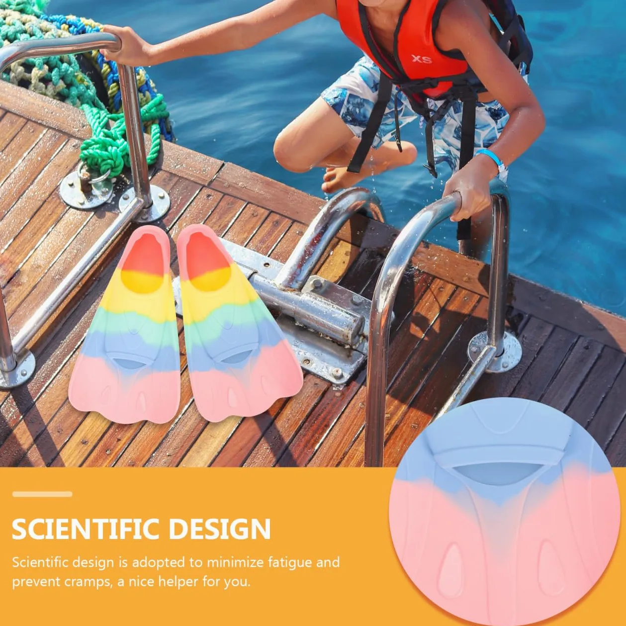 Aletas de Natación Flexibles de para Aletas Cortas Portátiles para Entrenamiento de Buceo y Natación Diseño Ergonómico Forma de Abanico Material y Cómodo