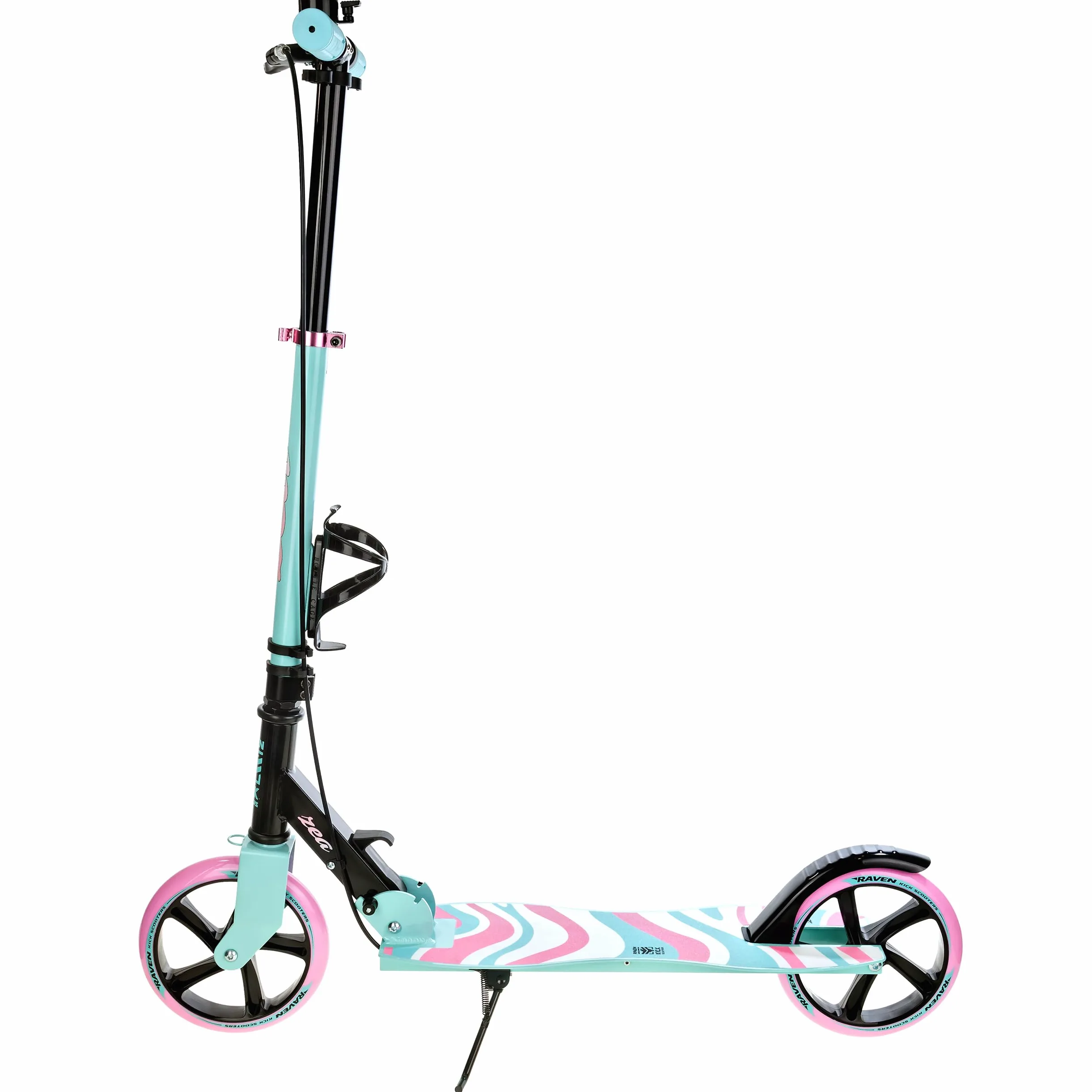 Raven - Patinete para niños y Adultos - Scooter - Patinete - Plegable, Ajustable, Correa de Transporte, Timbre, portabotellas