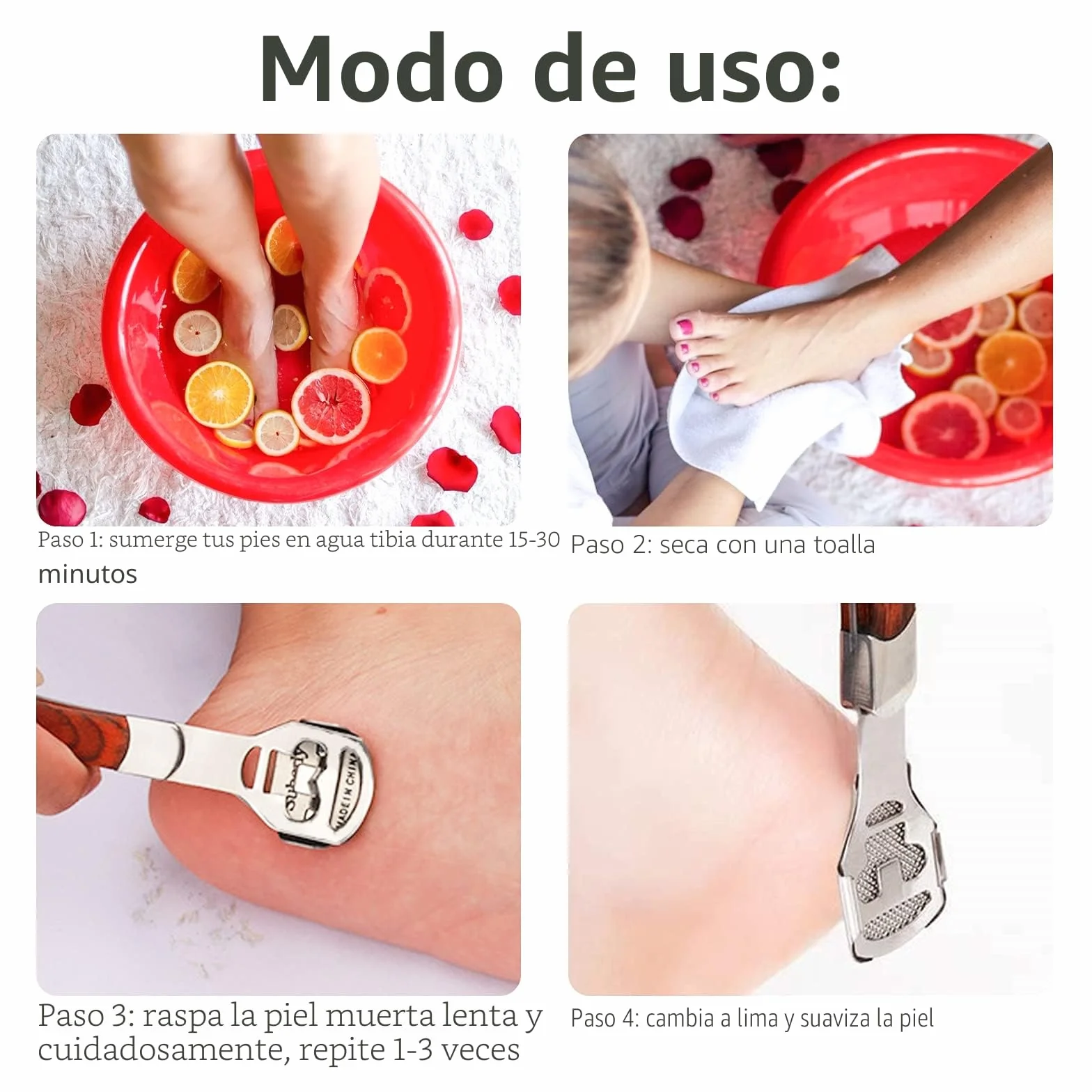 Eliminador Callos y Callosidades, Lima de Acero Inoxidable con 10 Cuchillas para Pedicura