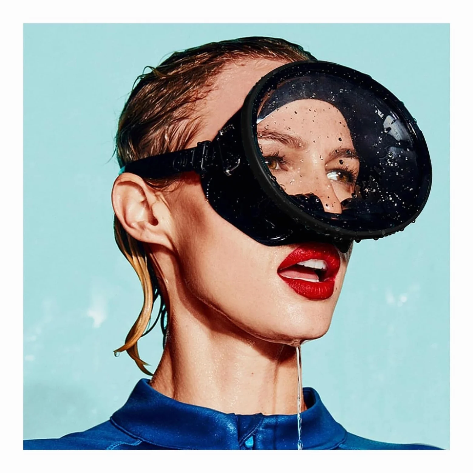 Genérico Máscara de Buceo Ovalada for Adultos, máscara de Pesca submarina, Gafas de Buceo panorámicas de Estilo Retro clásico con Lentes de Vidrio Templado