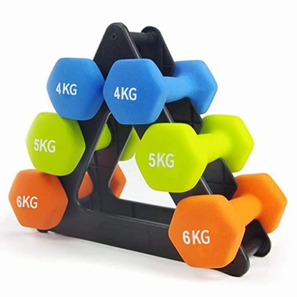 AKT Mancuernas Hex de Neopreno Conjunto (1 Par) - 0.5kg - 5kg Pesas de Entrenamiento Aeróbicos Yoga Entrenamiento de Fuerza Caminar Baile Fitness y Rehabilitación