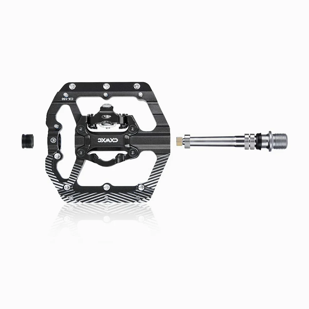 CXWXC Pedales SPD para bicicleta de dos lados MTB con 3 posiciones selladas de aleación de aluminio de 9/16 pulgadas, plataforma ancha, pedales de clic para MTB o bicicleta de carretera