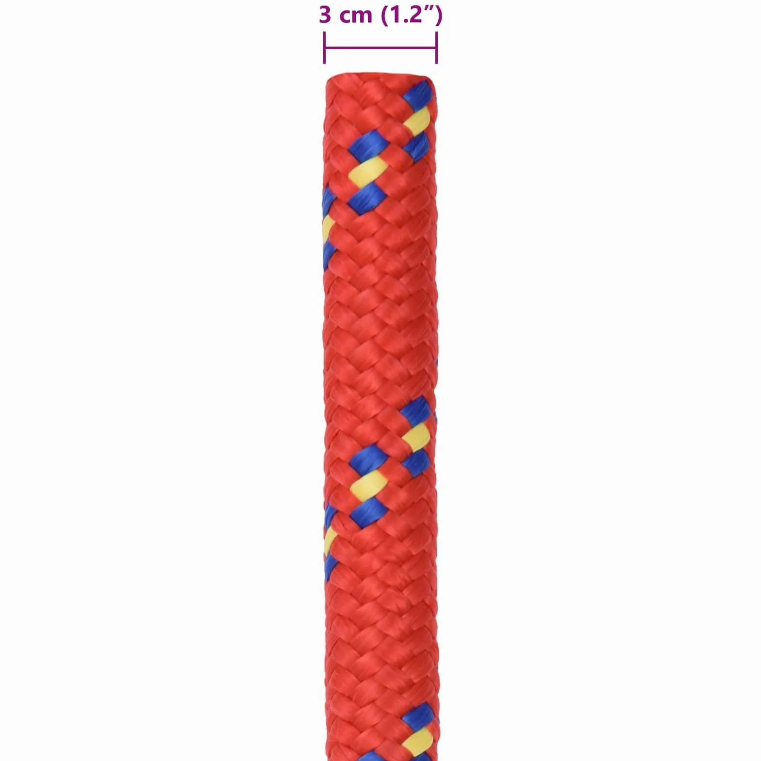 Cuerda para barco, 10 m, color rojo, 3 cm, polipropileno, resistente y resistente a la intemperie, para barco, camping, exterior, vela, versátil, para atar, tensar y asegurar