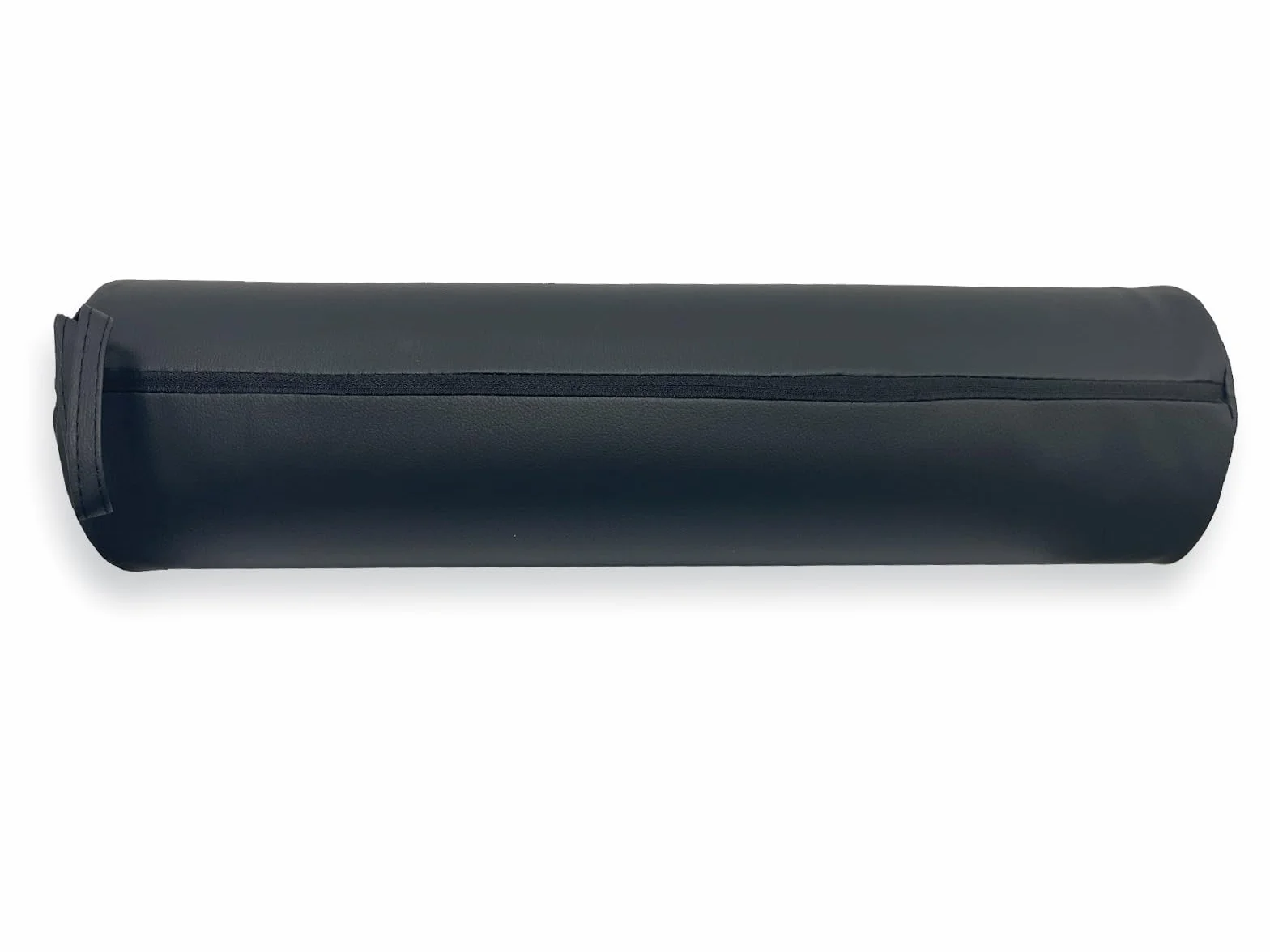 QUIRUMED Cojín Rodillo 55x15 cm Negro Polipiel Relleno Espuma Yoga Fitness Masaje