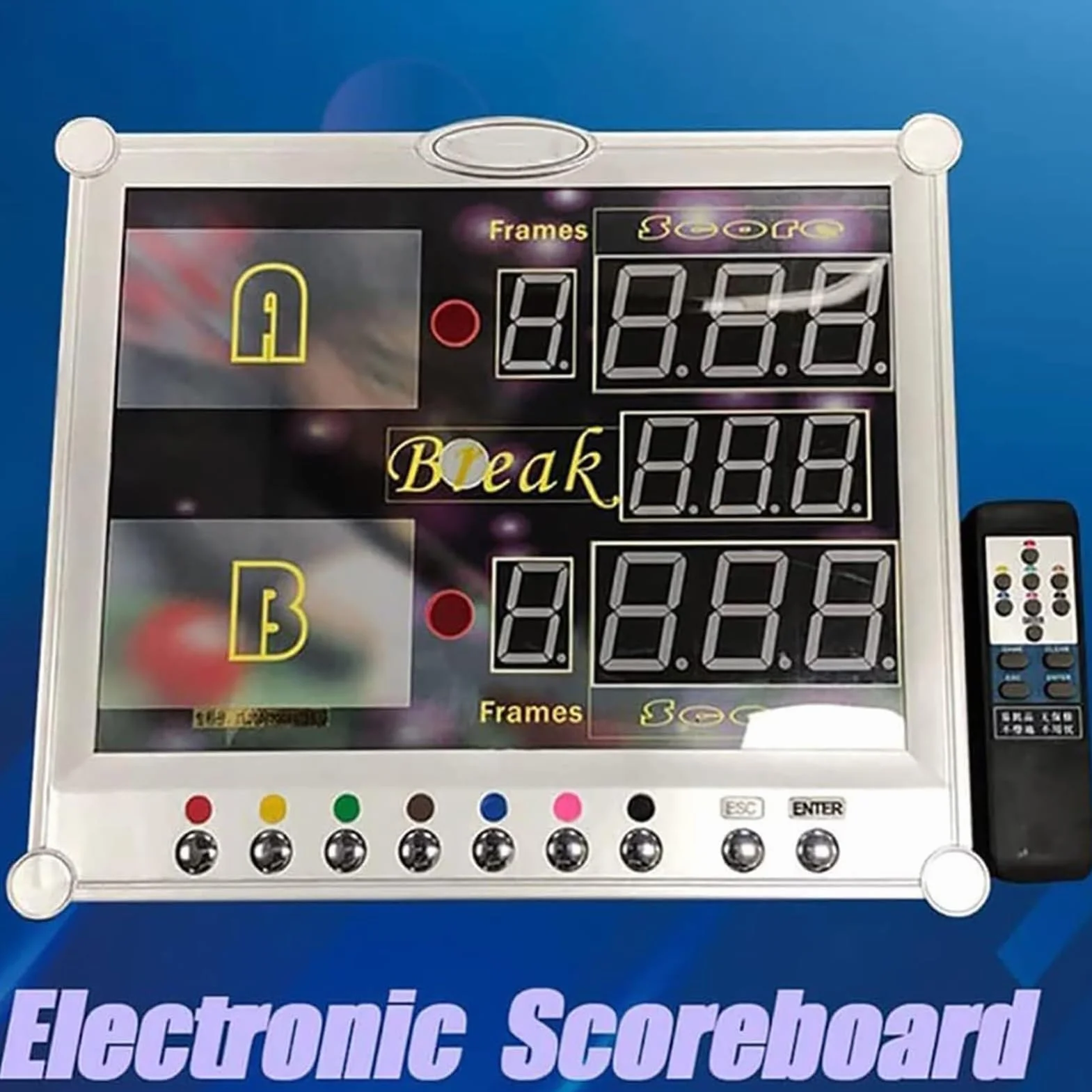 Marcador LED para billar y snooker, pantalla digital con control remoto, montaje en pared, puntuación 0-199