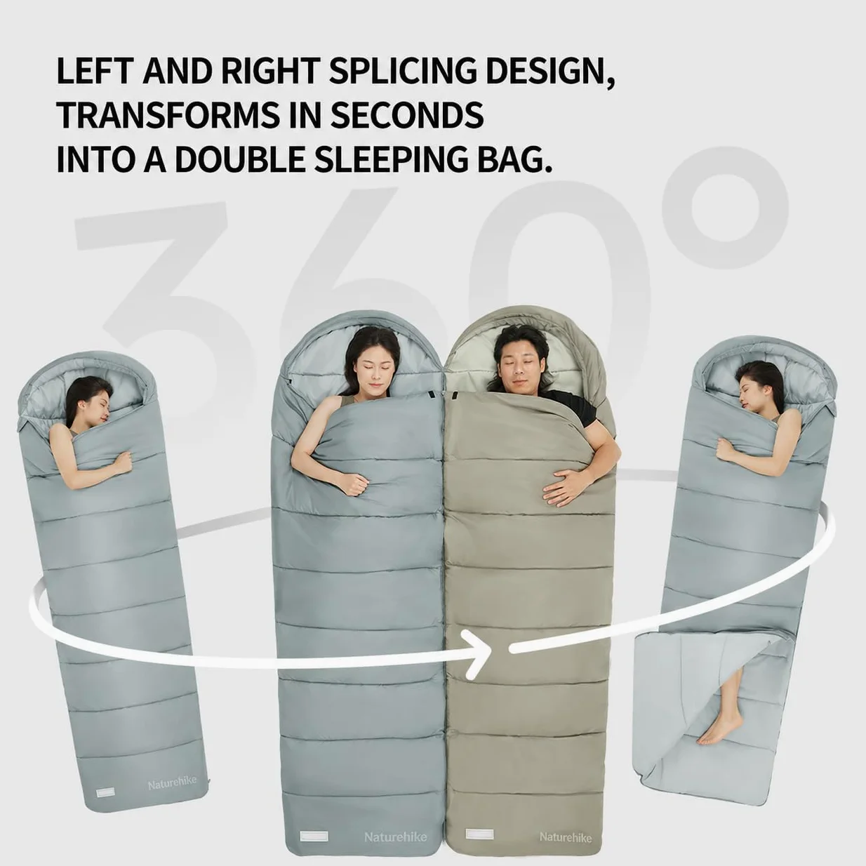 Naturehike Saco de dormir de camping – 3 estaciones clima cálido y fresco – verano, primavera, otoño, ligero, impermeable para adultos y niños – equipo de camping, viajes y al aire libre