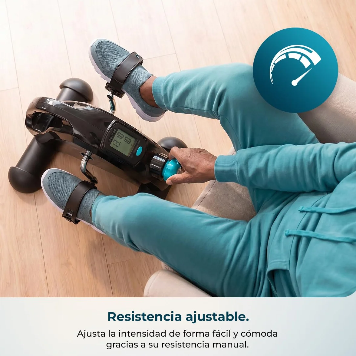 Cecotec Pedales Estáticos Drumfit Cycle Compact Neo. Compacto, Niveles de Resistencia Regulables Manualmente, Funcionamiento Sencillo e Intuitivo, Pantalla LCD, Peso Máximo 100 Kg