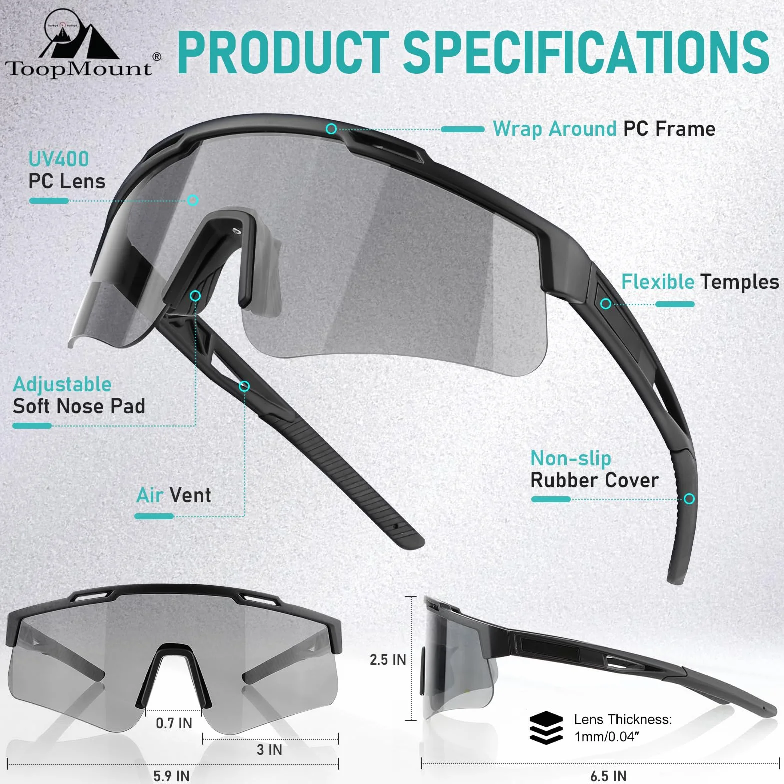 Gafas Deportivas Tácticas Antivaho con 3 Lentes Intercambiables Protección UV400 para Airsoft Ciclismo