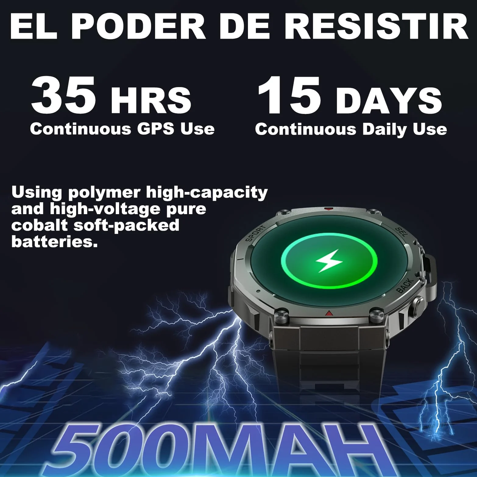Reloj Inteligente GPS Frecuencia Dual con Mapas Offline, 1.43" AMOLED, Llamadas Bluetooth y Altavoz, +170 Modos Deportivos, Monitor Cardiaco SpO2 24/7 Batería hasta 15 Días Resistente al Agua (Negro)