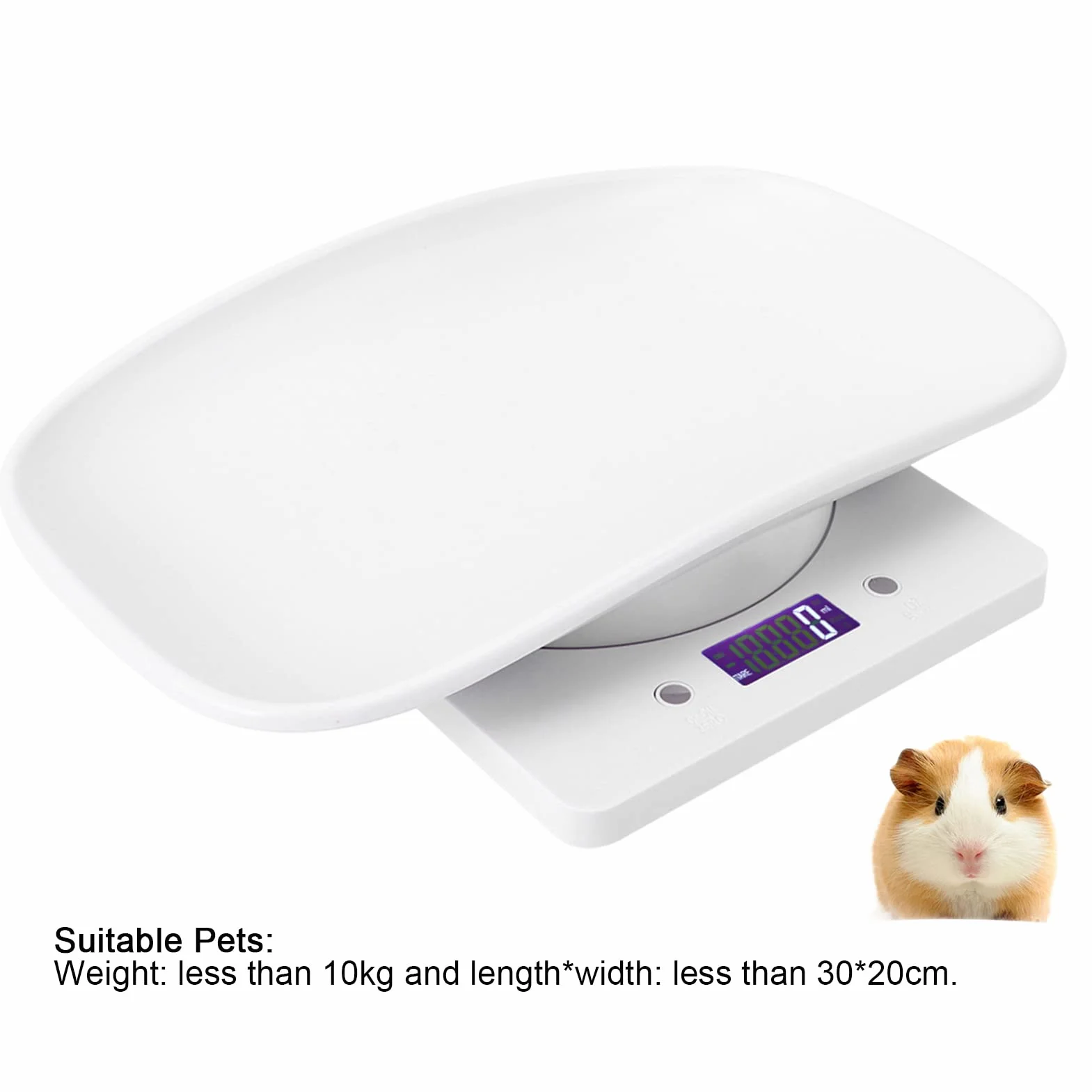 Báscula de Pesaje para Bebés 10 Kg 1 G Digital para Cachorros Perros Gatos Pequeños Electrónica de Cocina