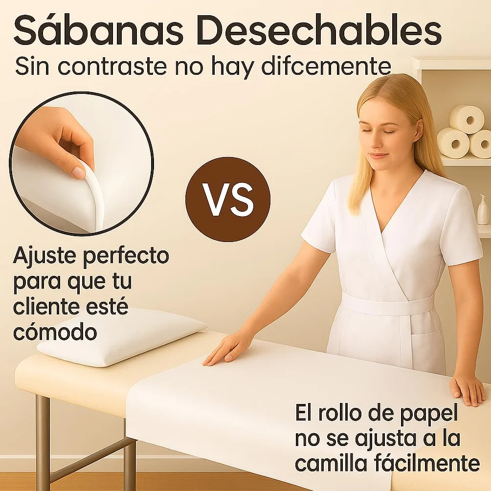 Sábanas Desechables 80x210cm 20u Camilla Masaje Tattoo Estetica