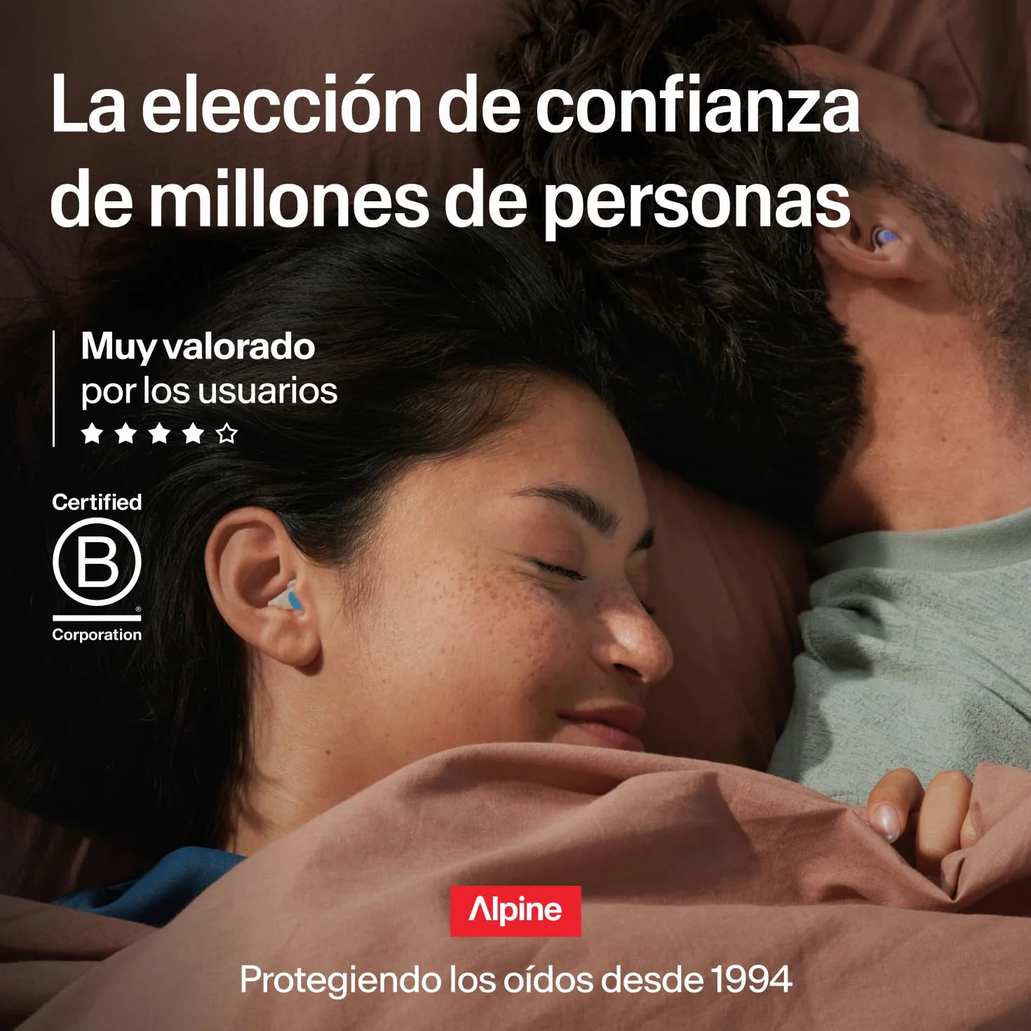 Alpine SleepDeep Tapones de Oídos para Dormir M/L Gel Supresor de Ruido Antiruido 3D