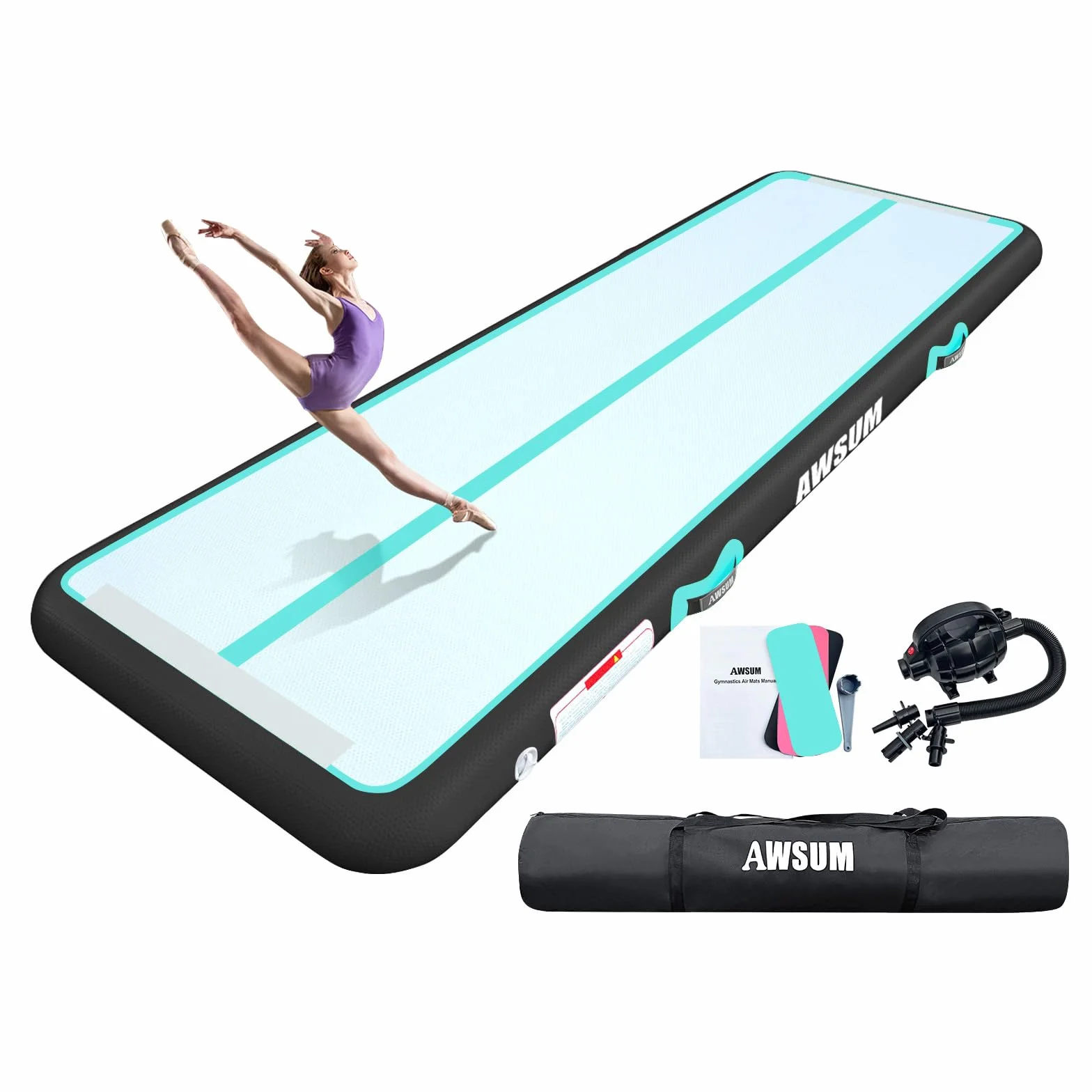 AWSUM Esterilla de gimnasia hinchable 10/20 cm Air Tumbling Track Fitness Yoga Taekwondo