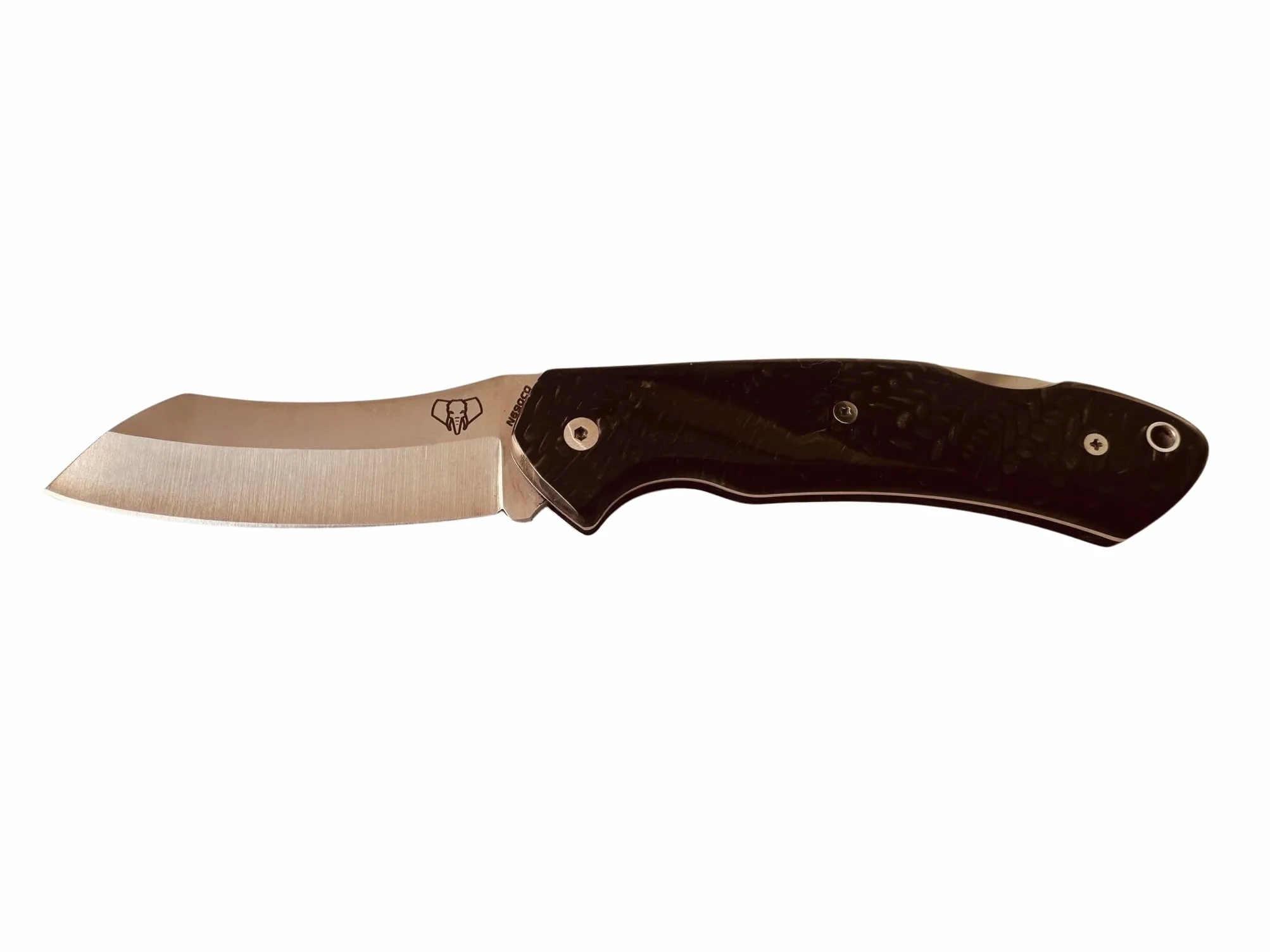 Navaja Cudeman Tundra 346-JR con hoja de acero Böhler N690Co de 8 cm de hoja y empuñadura de juma roja pulida de 10,8 cm para Caza, Pesca, Supervivencia + Portabotellas Regalo (Juma negra con funda)