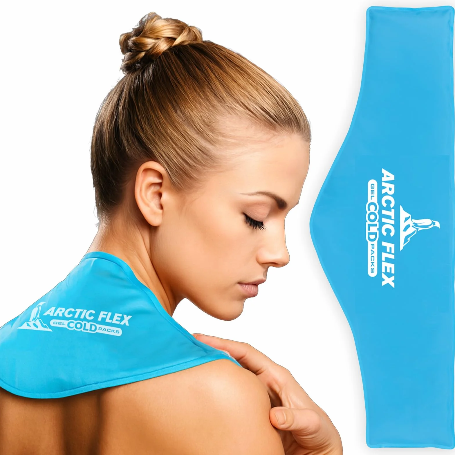 Arctic Flex Bolsa de hielo para cuello, compresa fría reutilizable, almohadilla de gel para hombro y lesiones