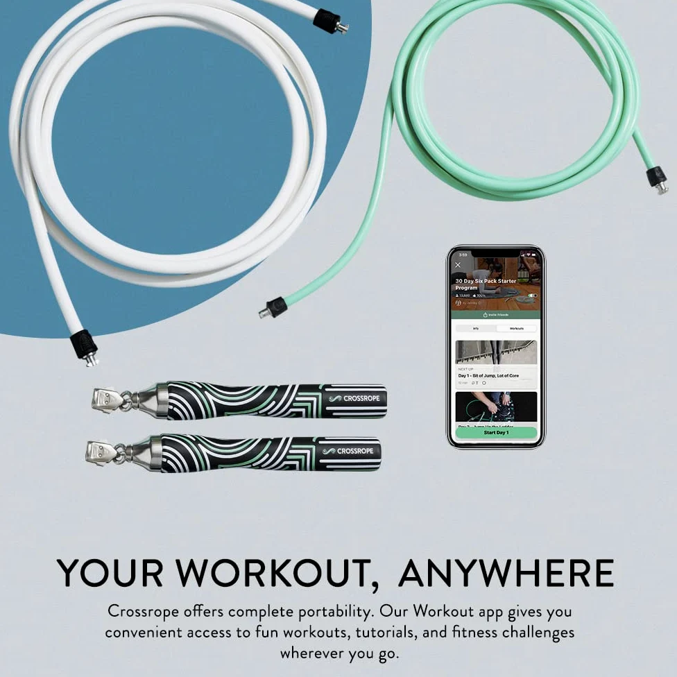 Crossrope Juego de cuerda de saltar Get Lean - Cuerda de velocidad y cuerda de fuerza