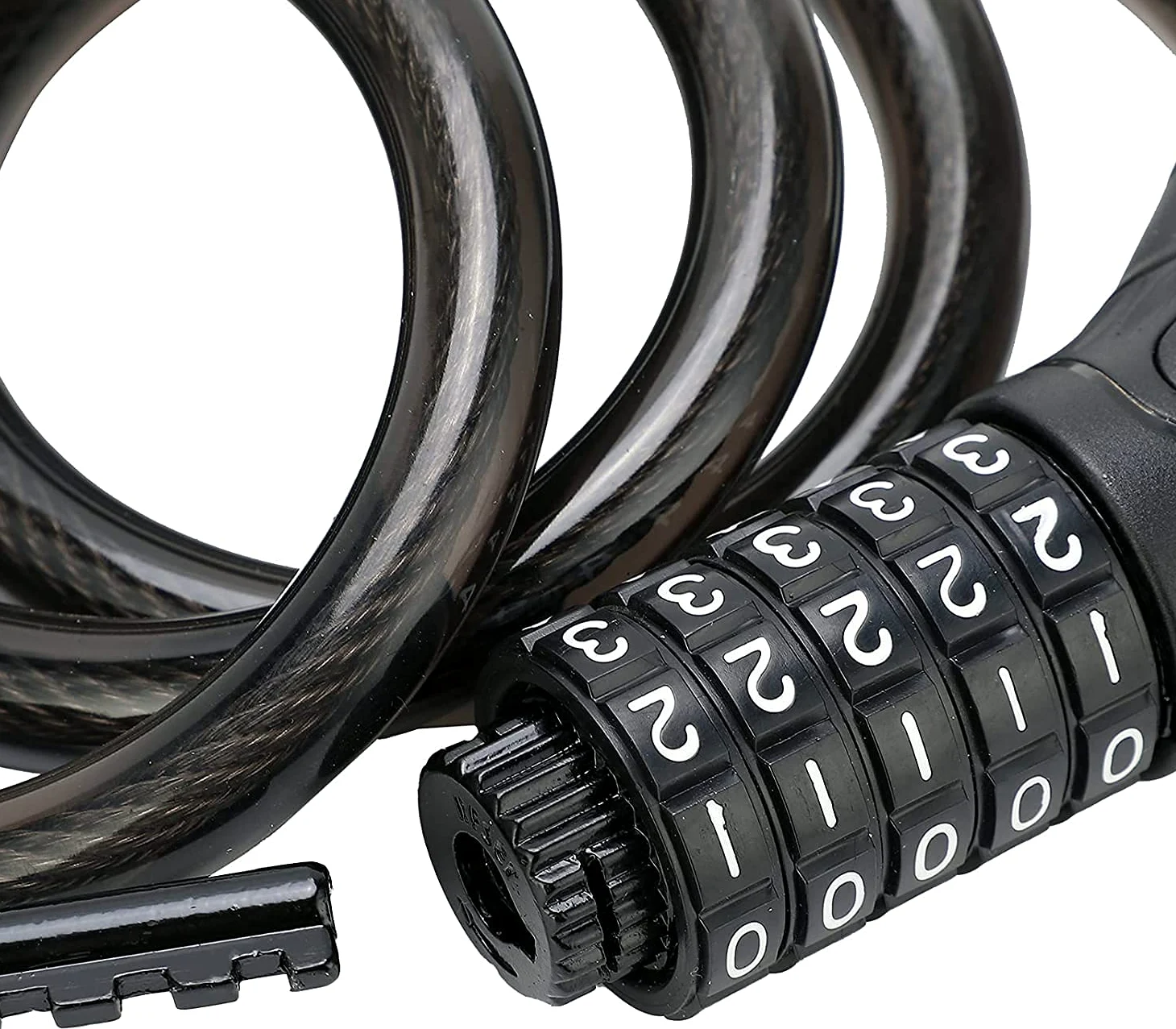 Candado de combinación para Bicicleta, con contraseña de 5 dígitos, candado de Cable de Seguridad de Acero con Soporte de Montaje, candado de combinación portátil, candado antirrob