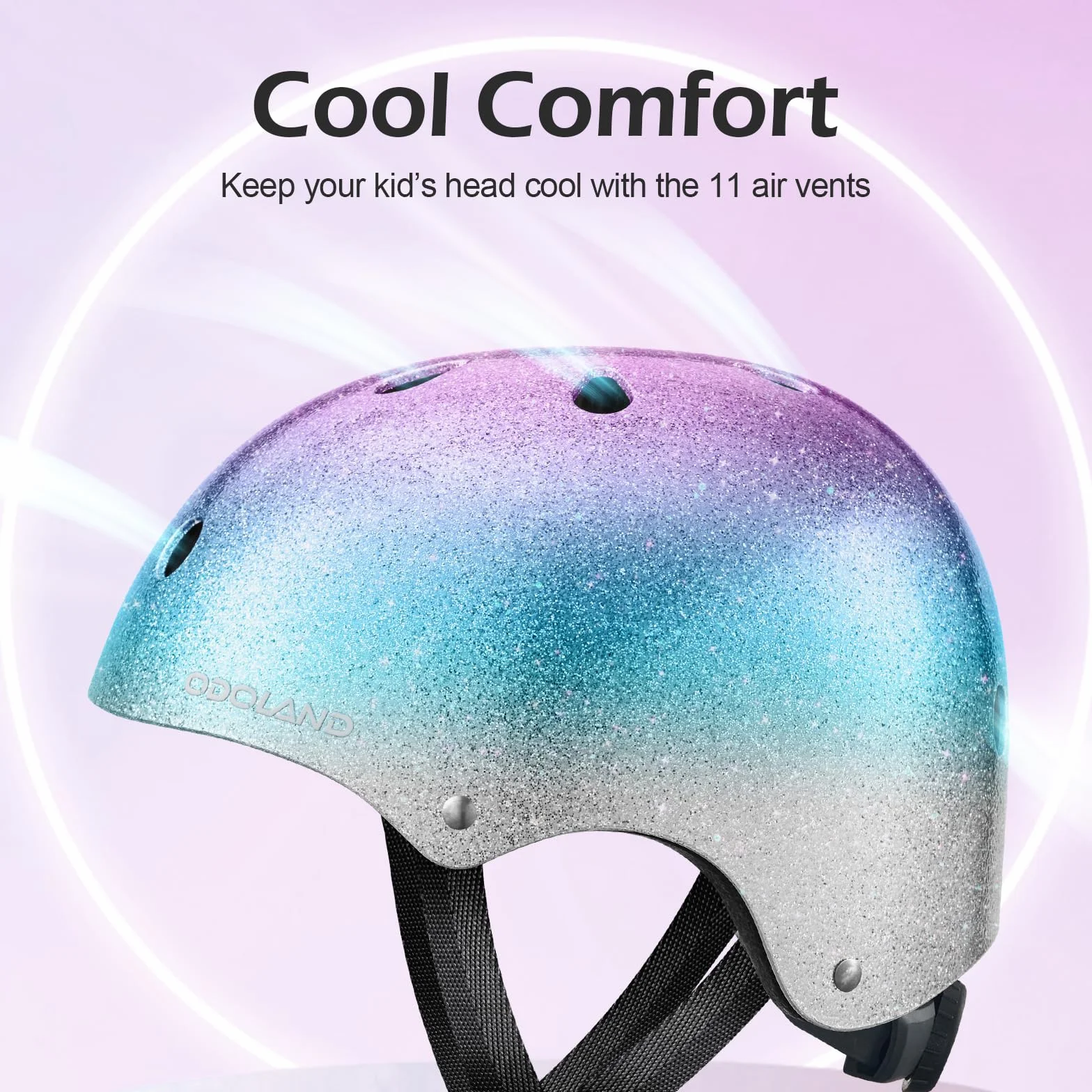 Odoland Casco de Bicicleta para Niños y Niñas de 2 a 8 Años Casco Ajustable y Ligero Recomendado de 48 a 55 cm para Ciclismo Monopatín Patinaje Múltiples Deportes