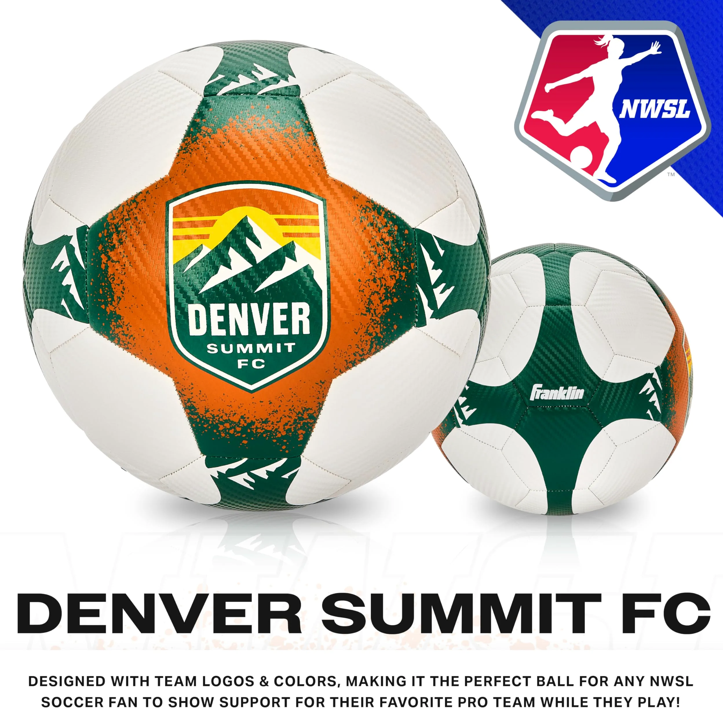 Franklin Sports NWSL Team - Balones de fútbol para niños y adultos, balones de fútbol para niños y niñas, balón de fútbol oficial de NWSL, disponible en tamaño oficial 5 o tamaño mini 1