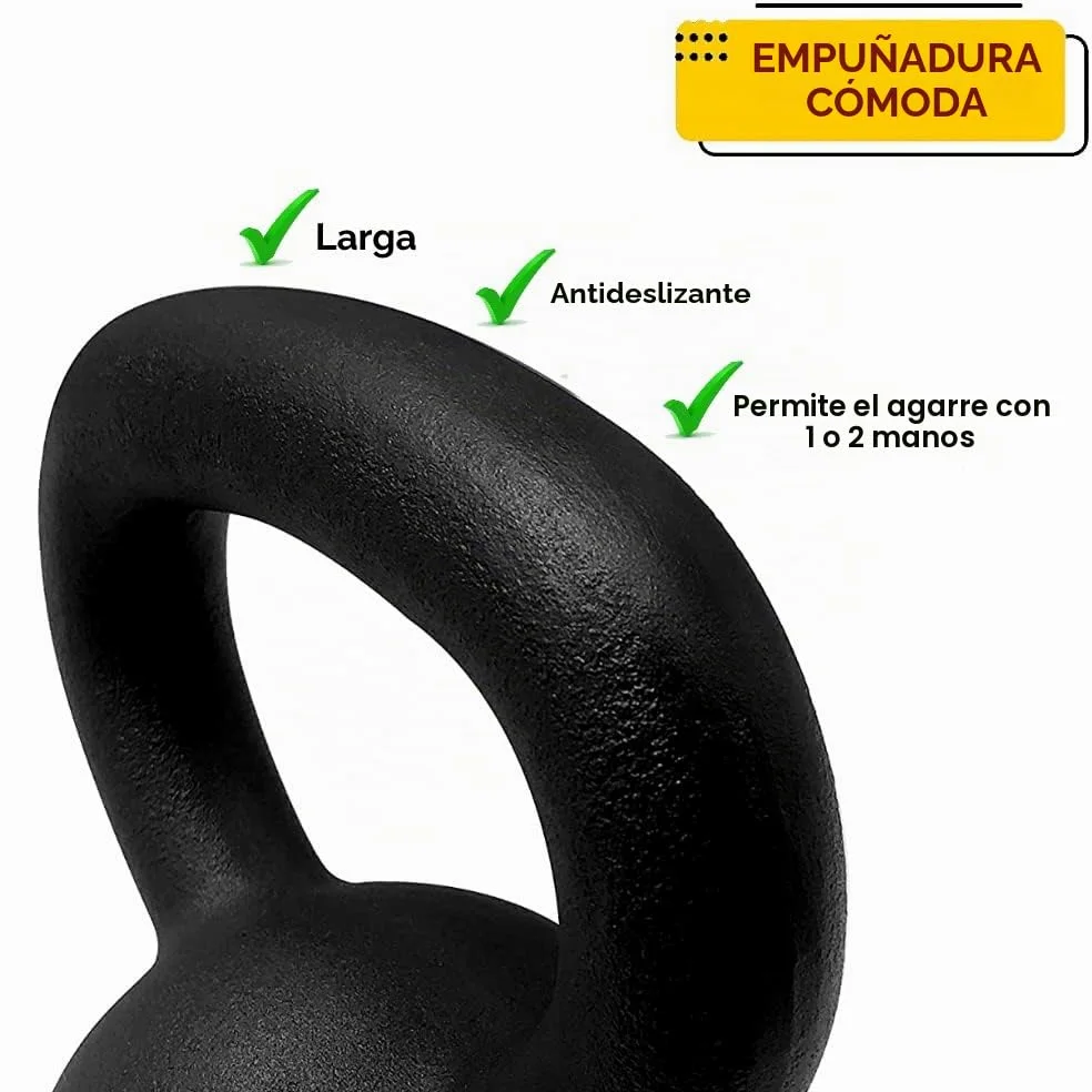 FFitness 20 Kg De Peso Ruso Para CrossFit, Hierro Fundido Para Entrenamiento En Casa Y Gimnasio, Resistencia Roja A Sentadillas