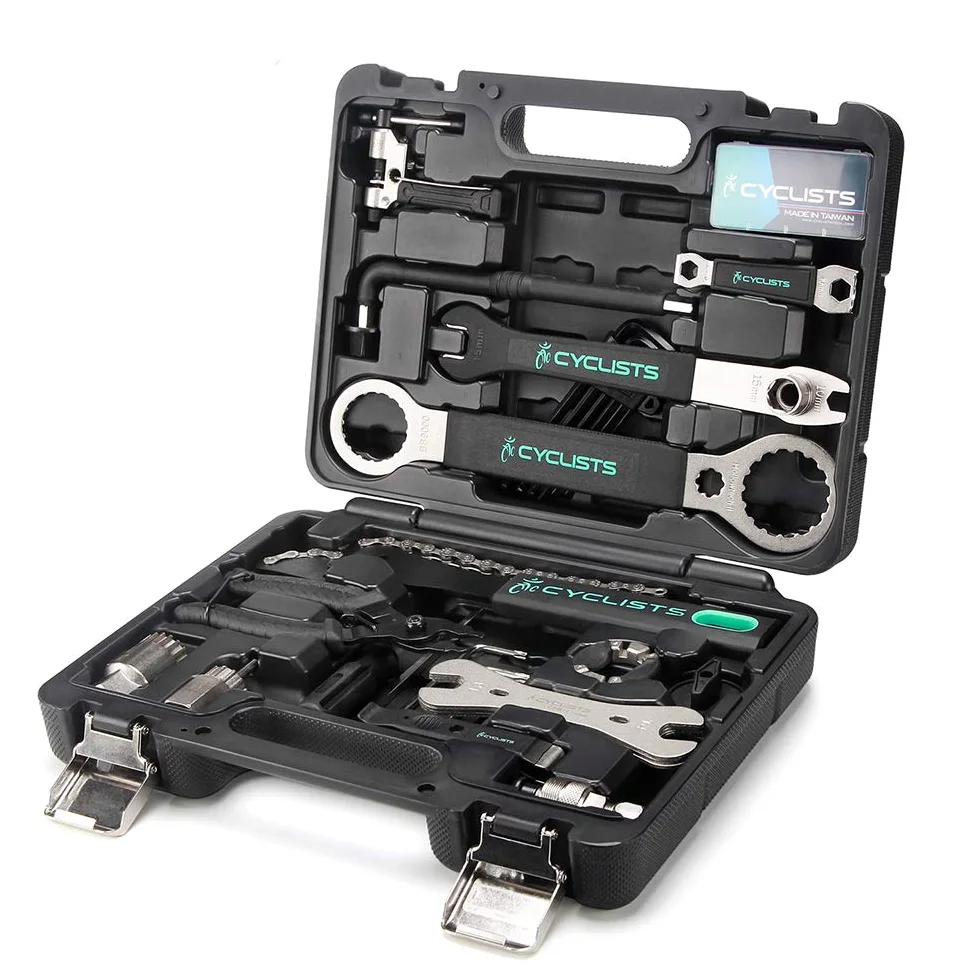 Kit de Herramientas de Reparación de Bicicletas Multifuncionales Todos los Tipos de Bicic Caja con Caja de Plástico Equipo Esencial de Reparación y Mantenimiento de Bicic Universales