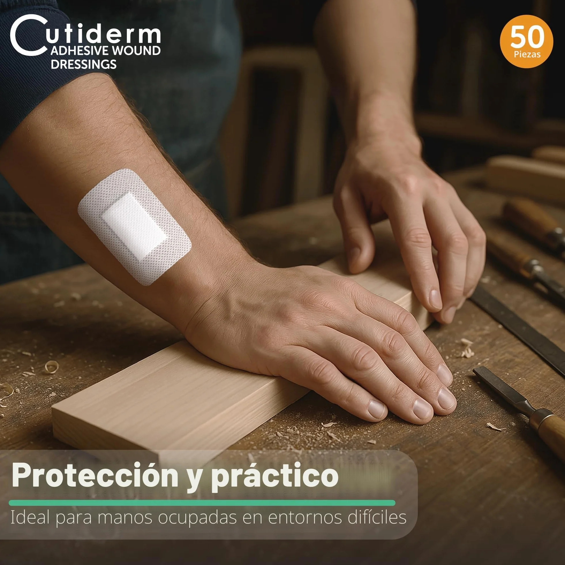 Cutiderm Apósito adhesivo estéril para heridas 5 cm x 7,5 cm caja 50