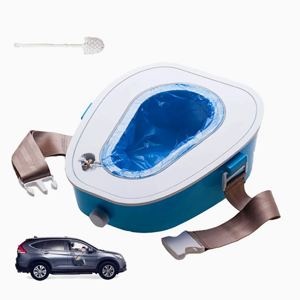 Aseo portátil de coches, ir al baño móvil de emergencia para adultos/niños/embarazada Viejo hombre / mujer, de emergencia al aire libre, camping, senderismo, viajes de coche, Embotellamiento,Azul