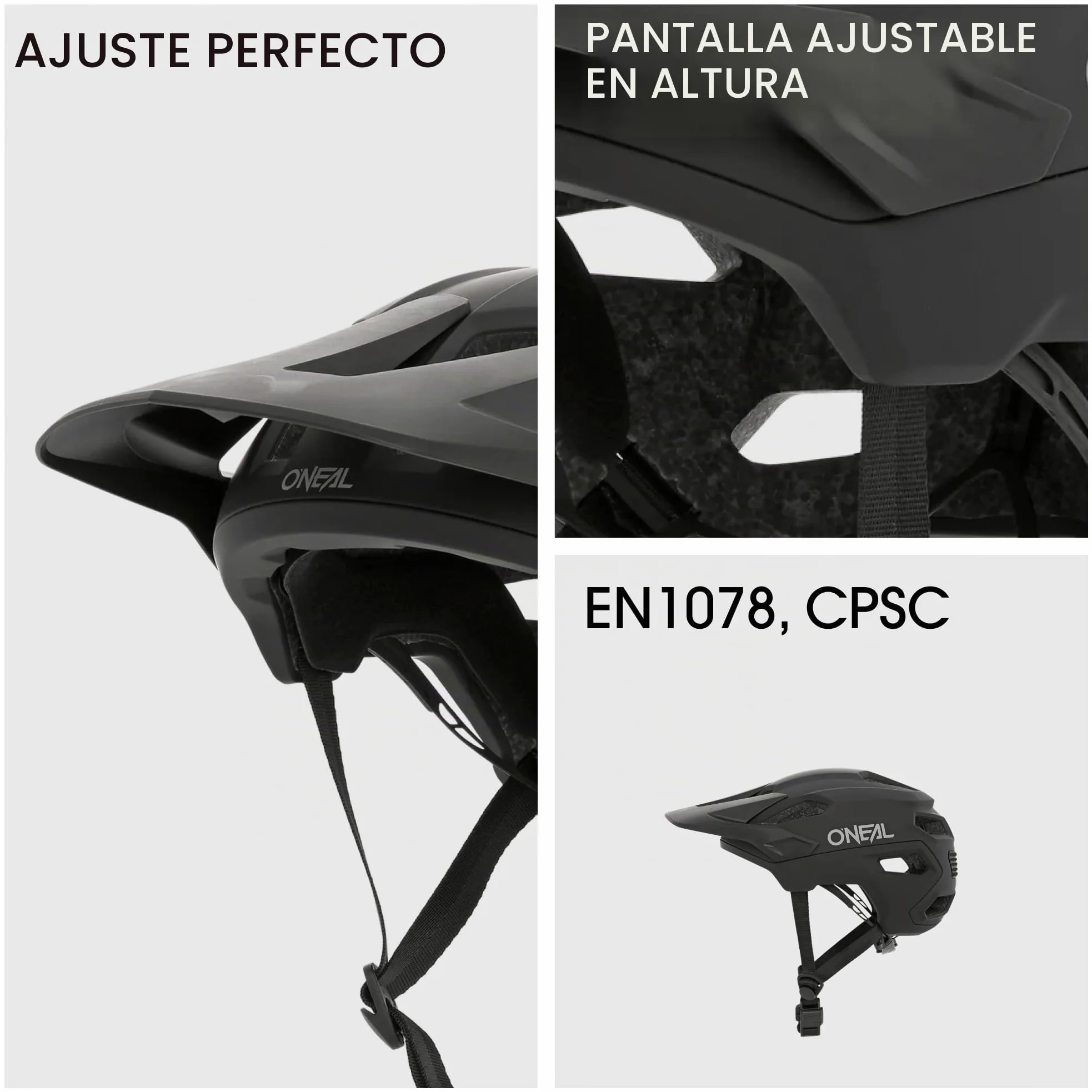 O'NEAL Casco de Bicicleta I Casco de Bicicleta de Montaña con Orificios de Ventilación I Certificación de Seguridad EN1078 I Casco Trailfinder Split V.20 I Casco MTB | Negro | Talla S/M