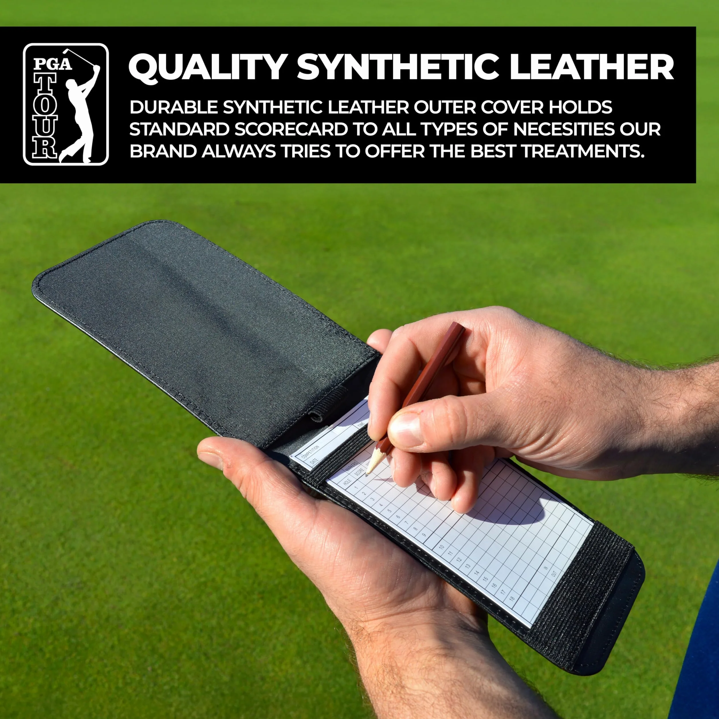 PGA TOUR - Funda para Tarjetas de puntuación, Negro