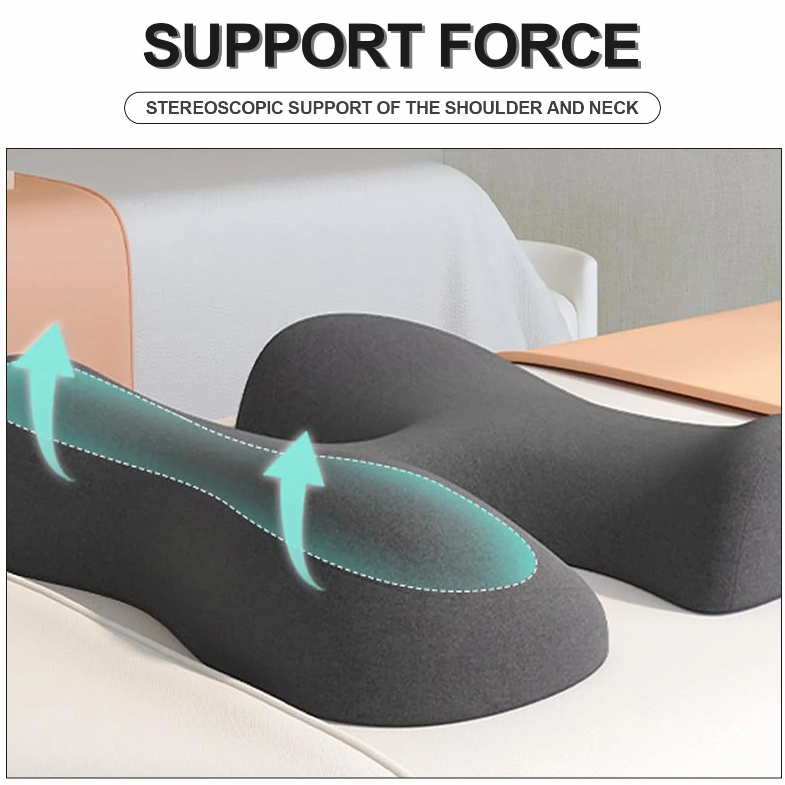 Almohada de Masaje Boca Abajo, Almohada para Dormir con Soporte para el Pecho y la Cara, Viene con una Funda extraíble y Lavable para SPA, Dormir, Black