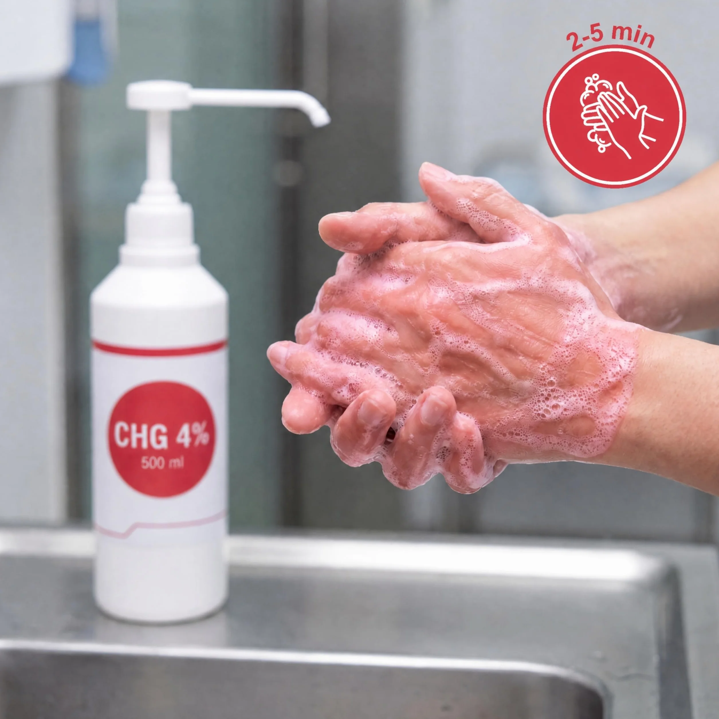 KMINA Solución Jabonosa CHG 4% 500 ml Clorhexidina Higiene Manos Piel Sana Uso Externo