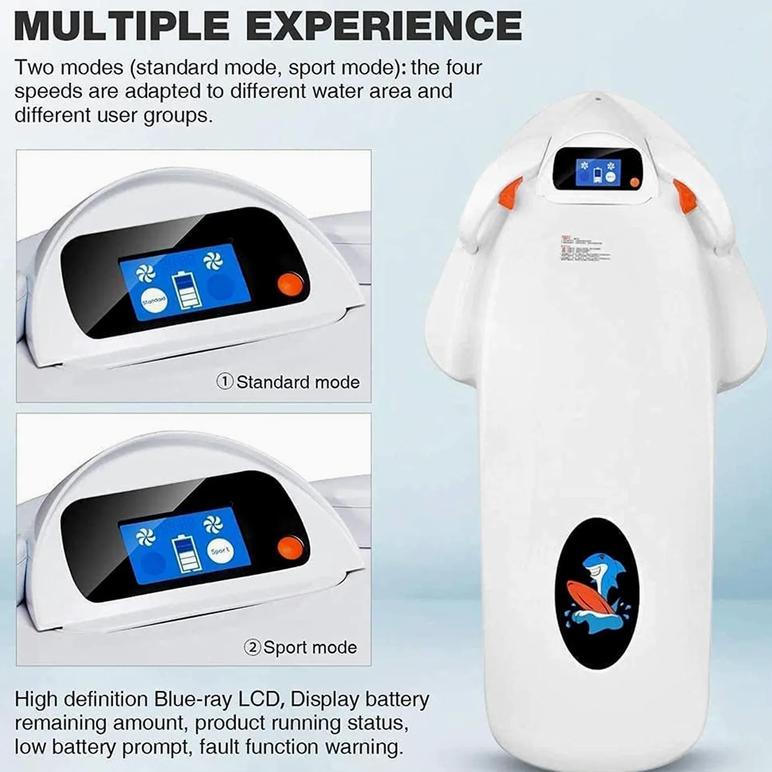 Patinete eléctrico de hélice para tabla de surf para natación y surf, diseño somatosensorial inteligente, capacidad de la batería 12 AH, ideal para actividades acuáticas de adultos