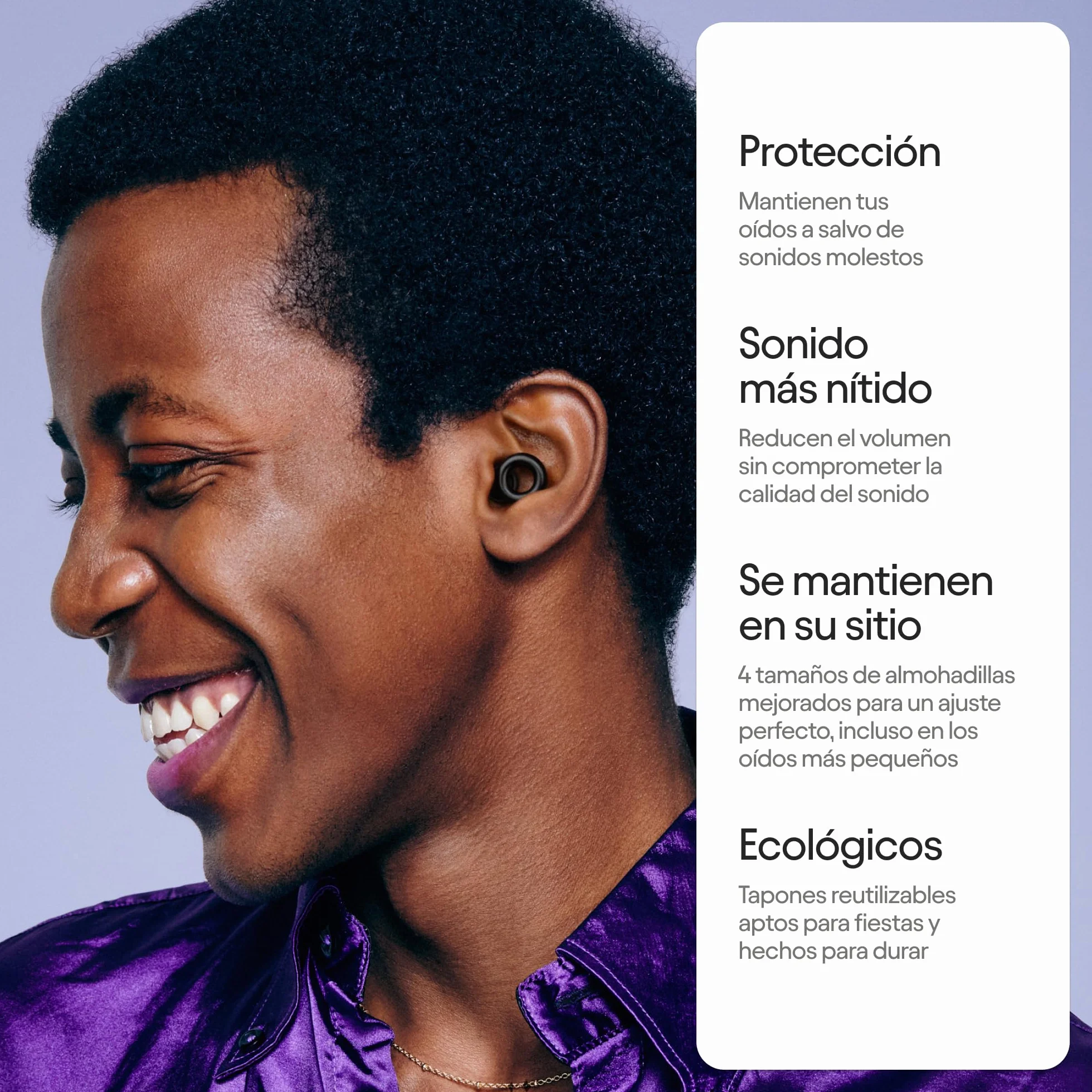 Loop Experience 2 Tapones para los oídos - Protección auditiva certificada - Reducción del ruido de 17 dB (alta fidelidad)