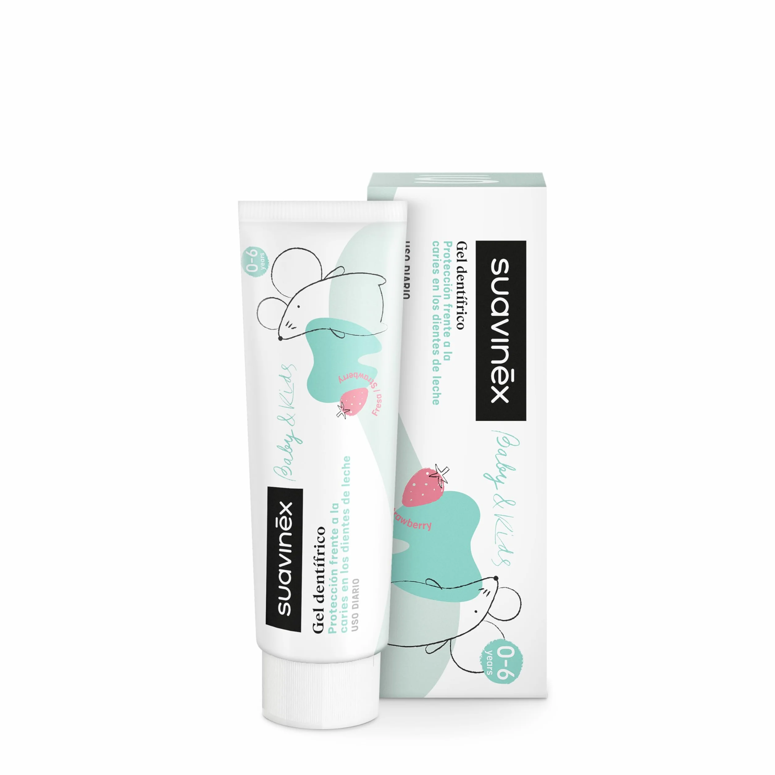 Suavinex Pasta Dientes Bebés Niños 1000ppm Flúor Gel Dentífrico Sabor Fresa 50 ml
