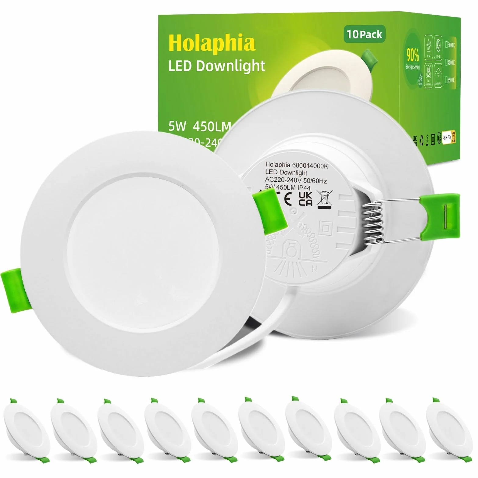 Foco Empotrable LED 5W 450LM 4000K IP44 70-90MM Ojos de Buey
