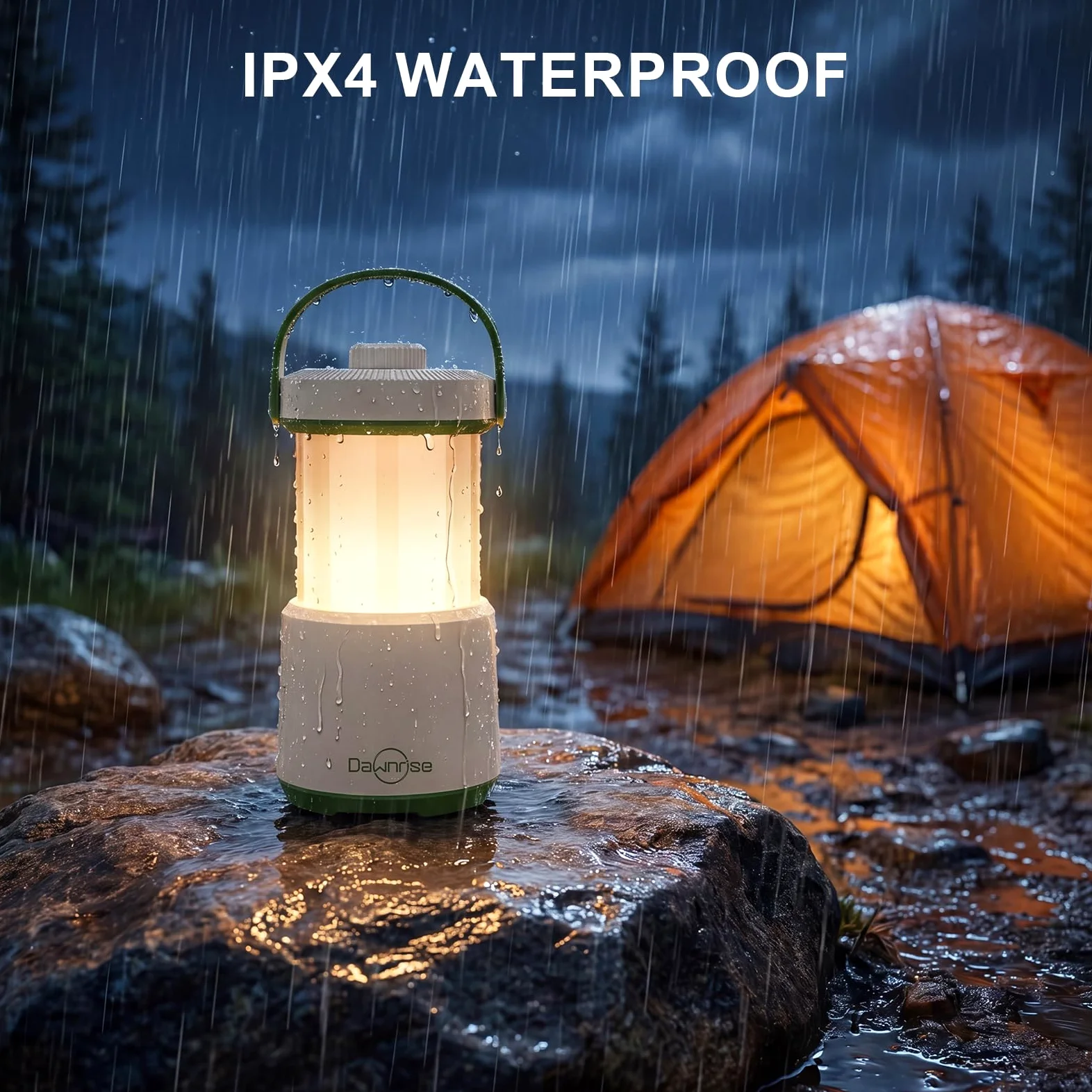 Dawnrise 2 faroles LED recargables para camping, luz 5 en 1 con 750 lúmenes, linterna portátil con luz roja, luz de emergencia IPX4 para huracán, cortes de energía, hogar, senderismo