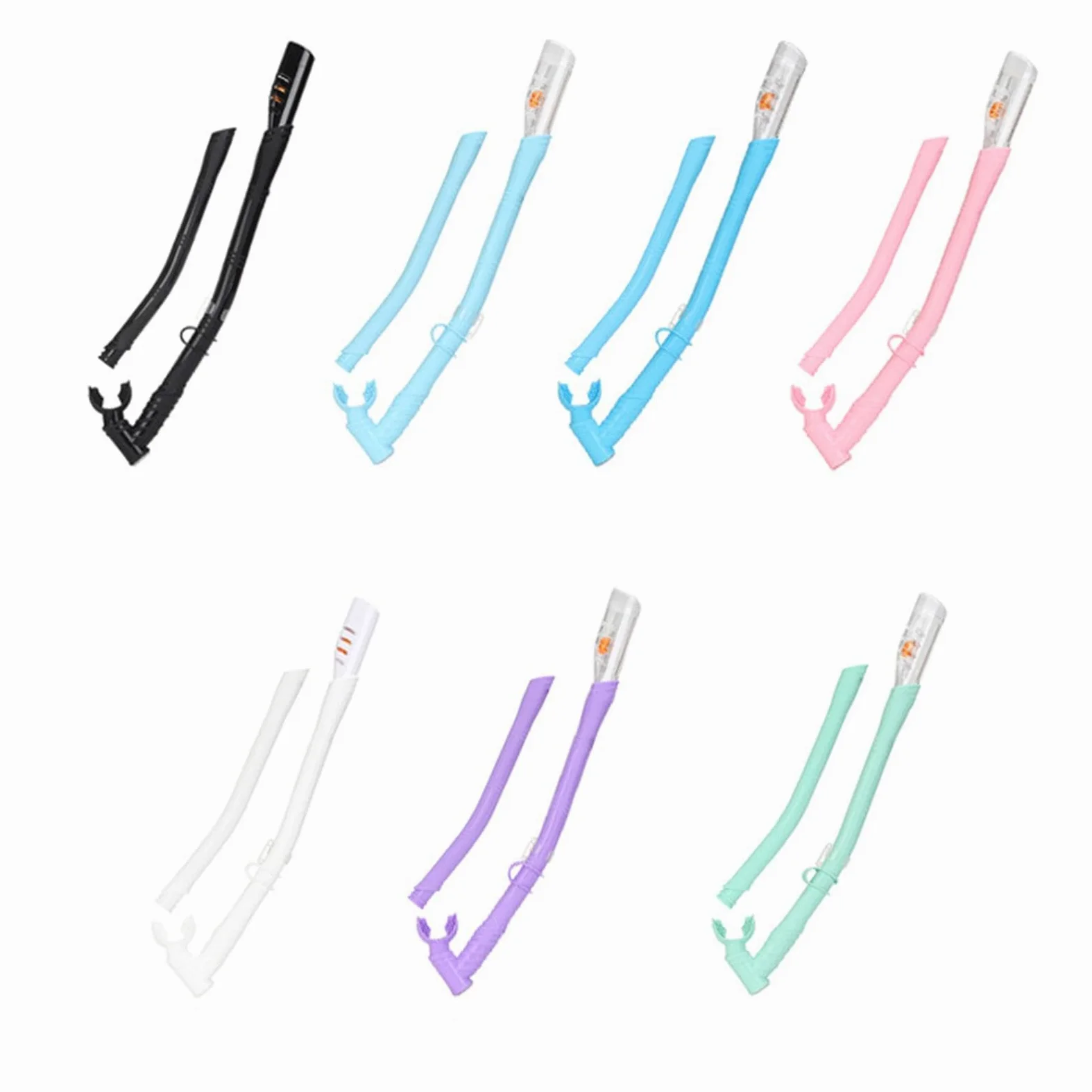 Snorkel de Natación Tubo de Buceo Snorkel para de Silicona Longitud Ajustable Válvula Seco Adecuado para Adultos y Jóvenes en
