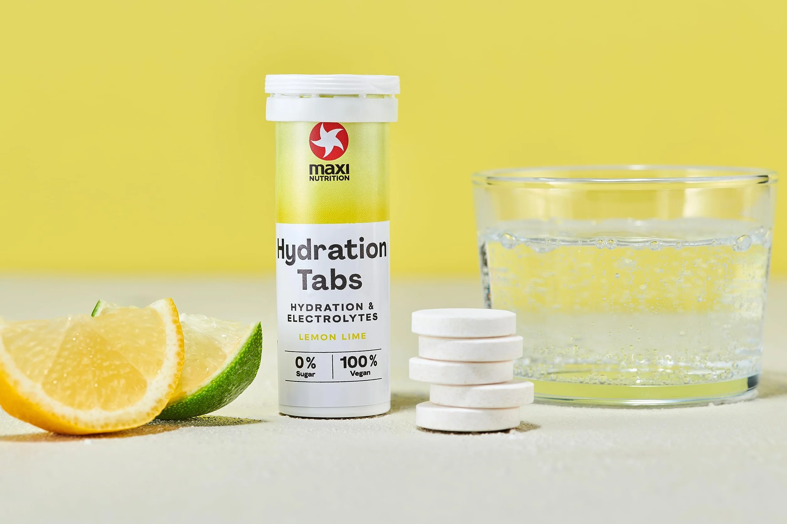 Maxi Nutrition Tabletas de hidratación electrolitos efervescentes cero azúcar Sabor Lima Limón