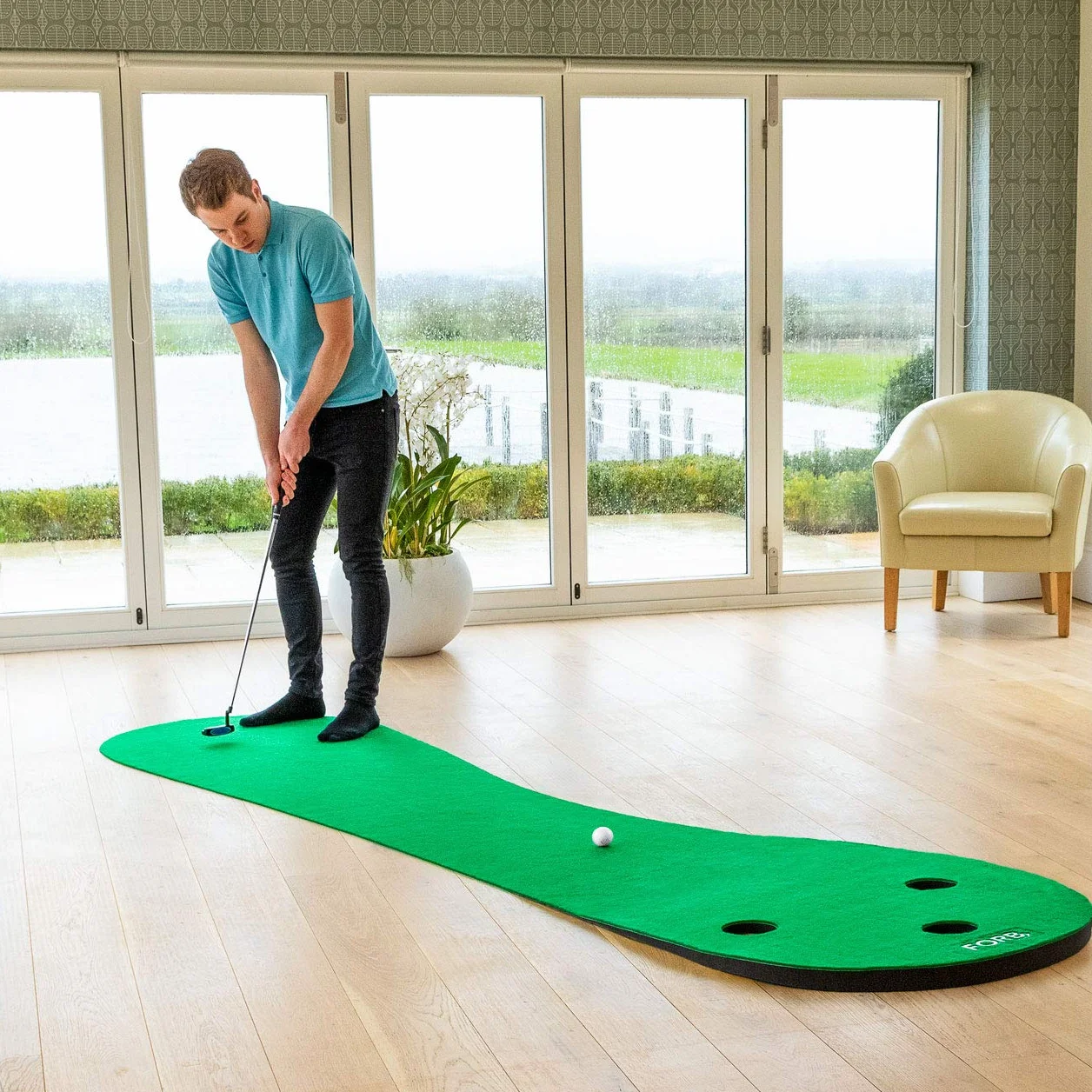 FORB Alfombra de Putting de Golf para Entrenamiento │ Tapete de Practica en Casa Entrena en el Campo o en tu Hogar │3m o 3,7m