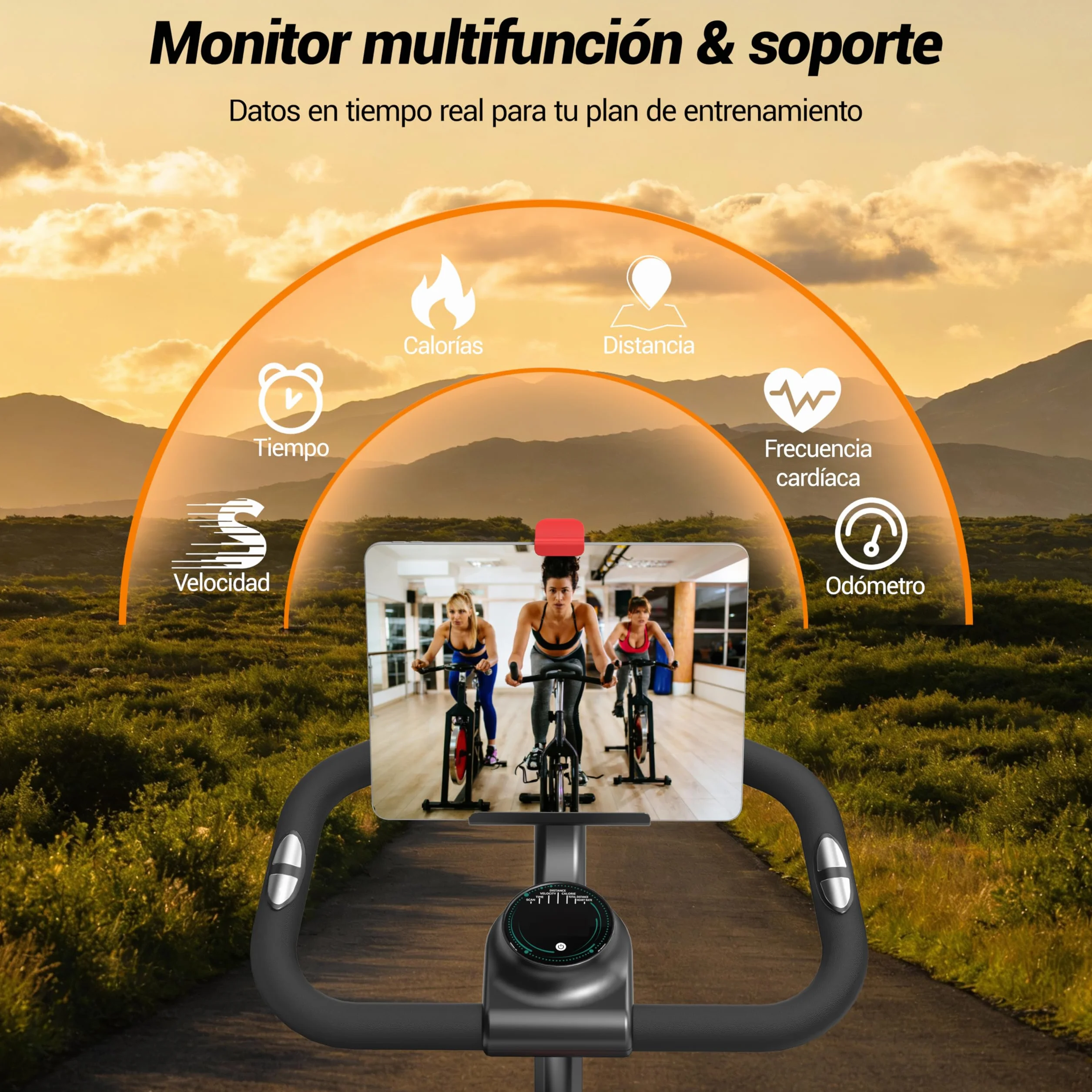 UMAY Bicicleta estática plegable, 5 en 1Bicicleta spinning profesional con Resistencia Magnética de 16 Niveles, Bicicleta estatica plegable para el hogar Bici de Sala con Asiento Cómodo, Máx 136 kg