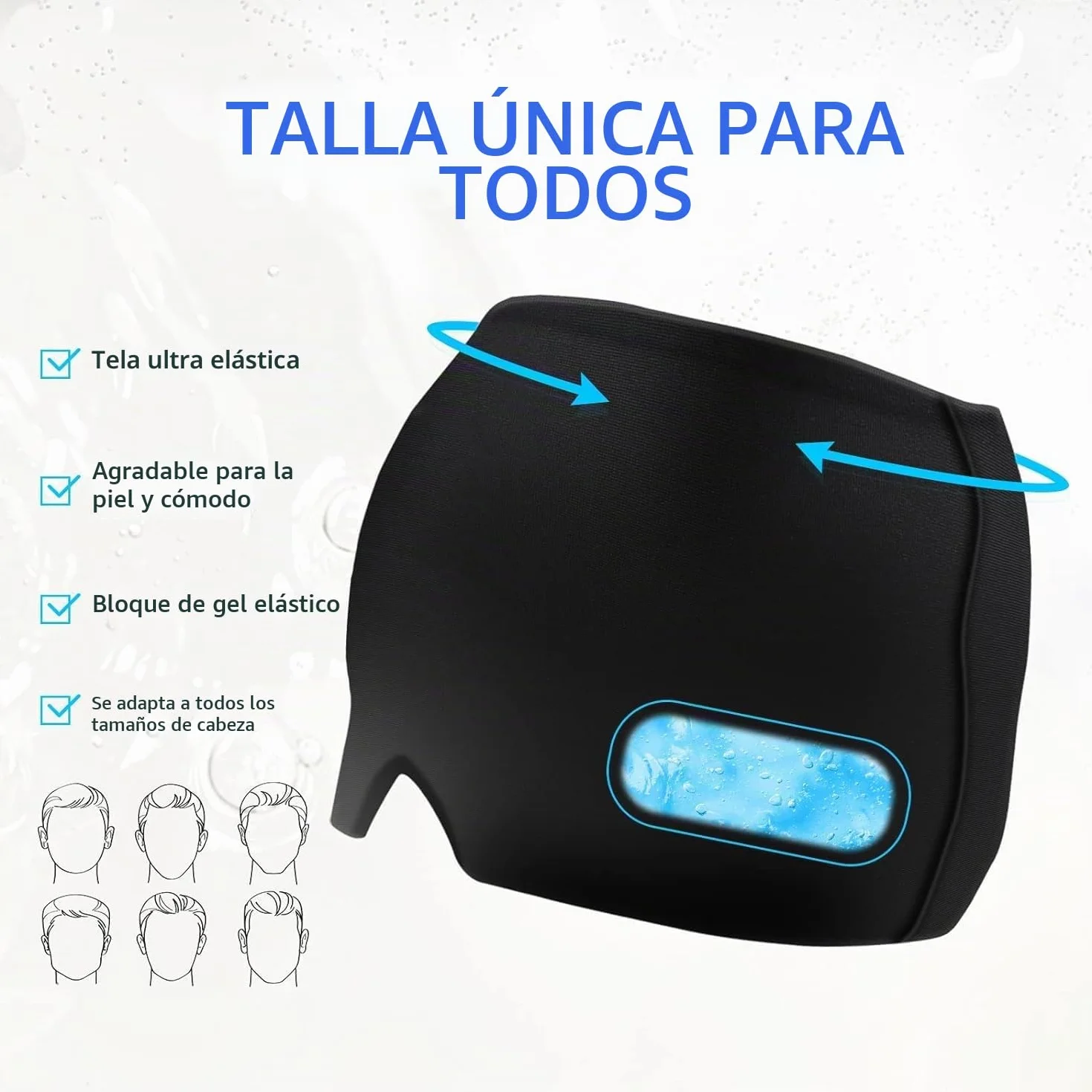 Kiuiom Alivio Para Migraña Gorro De Gel Frío Reutilizable Compresas Frias Y Calientes Negro
