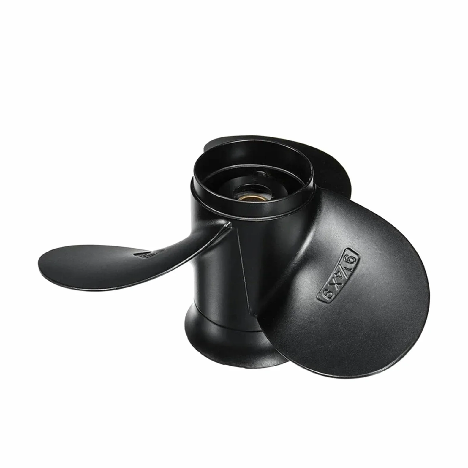 Hélice fueraborda Universal 58100-93723-019 Adecuada for 8-20p 9 1/4X9 aleación de Aluminio 3 Palas Negro 10 Dientes estriados