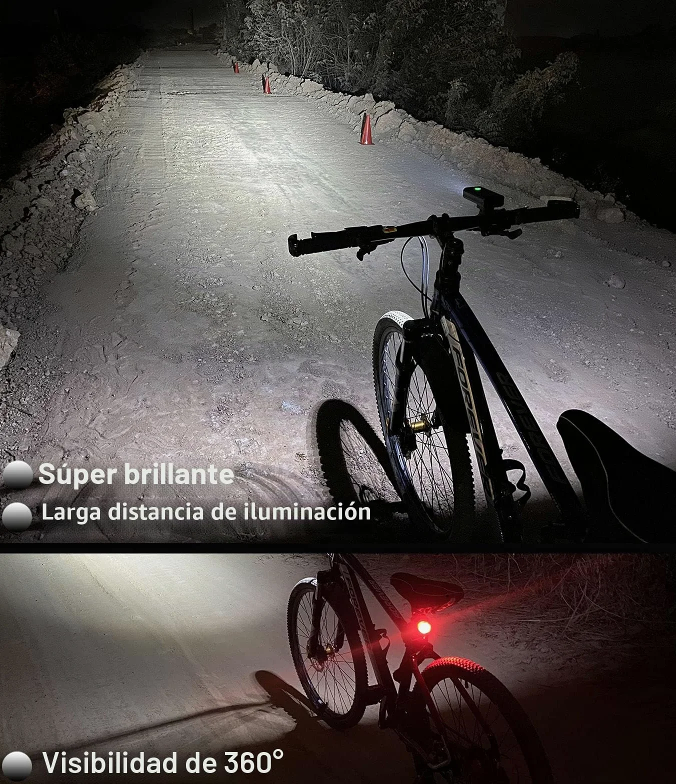 BIKIL luz Bicicleta 6400mAh luz Delantera Bicicleta Recargable USB C Luces Bicicleta Delantera y Trasera LED Impermeable Linterna Potente 2400 Lúmenes para Ciclismo Carretera y Montaña para la Noche