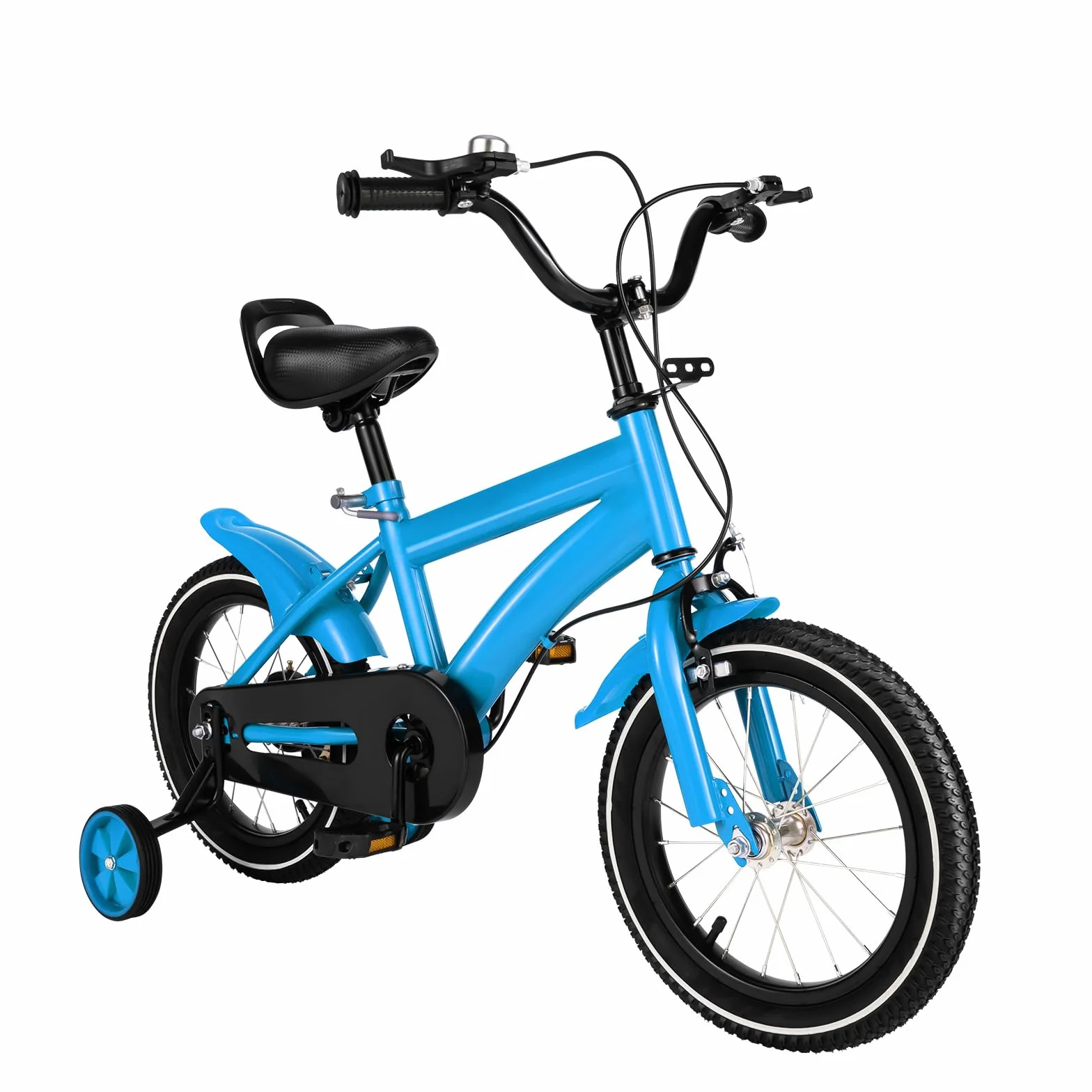 Bicicleta infantil de 14 pulgadas, ajustable para niños con protección de cadena, bicicletas para niños de 2 a 13 años de edad, niños y niñas