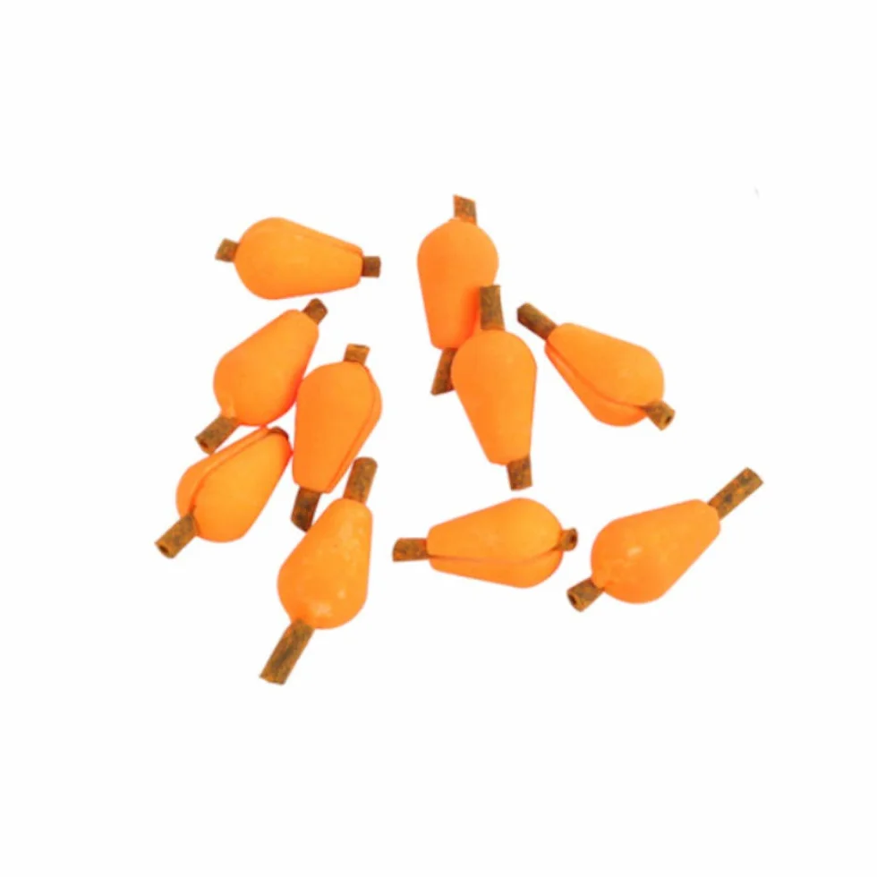 6 indicadores de forma de oliva de espuma flotante para pesca con mosca - Perlas Ovales Plásticas de Pesca Granos Flotador Pesca, color rojo